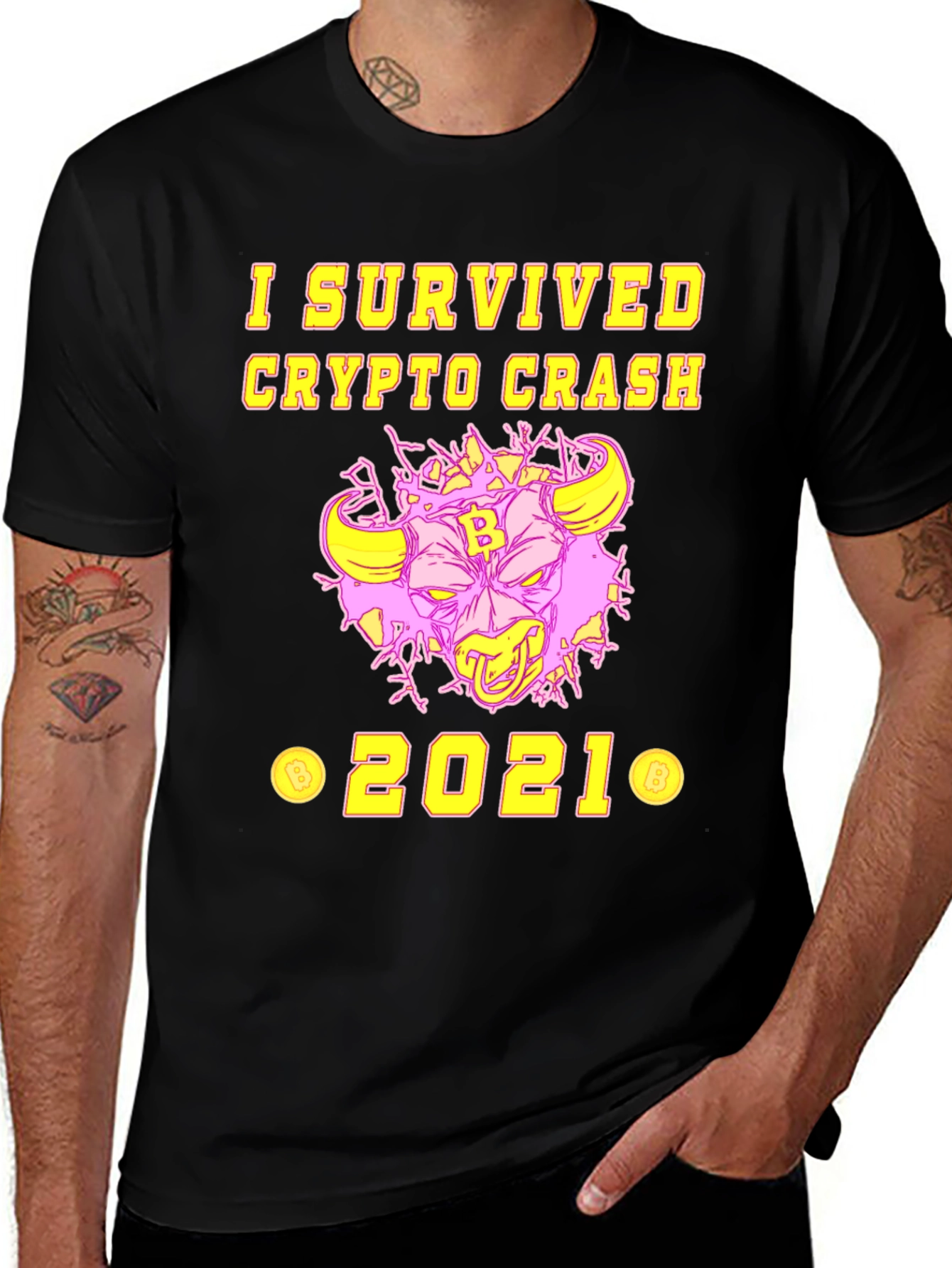 Variant 3 of I Survived Crypto Crash 2021 Graphic Tee