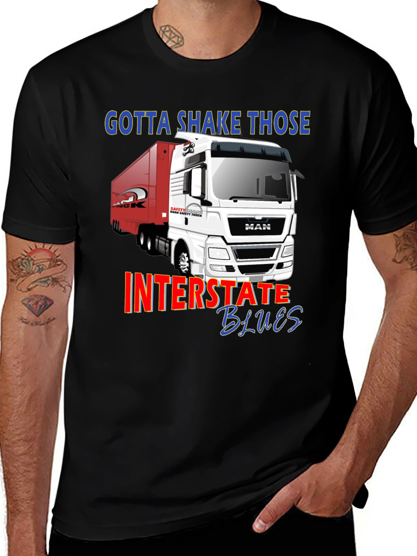 Variant 30 of Gotta Shake Those Interstate Blues Trucker T-Shirt