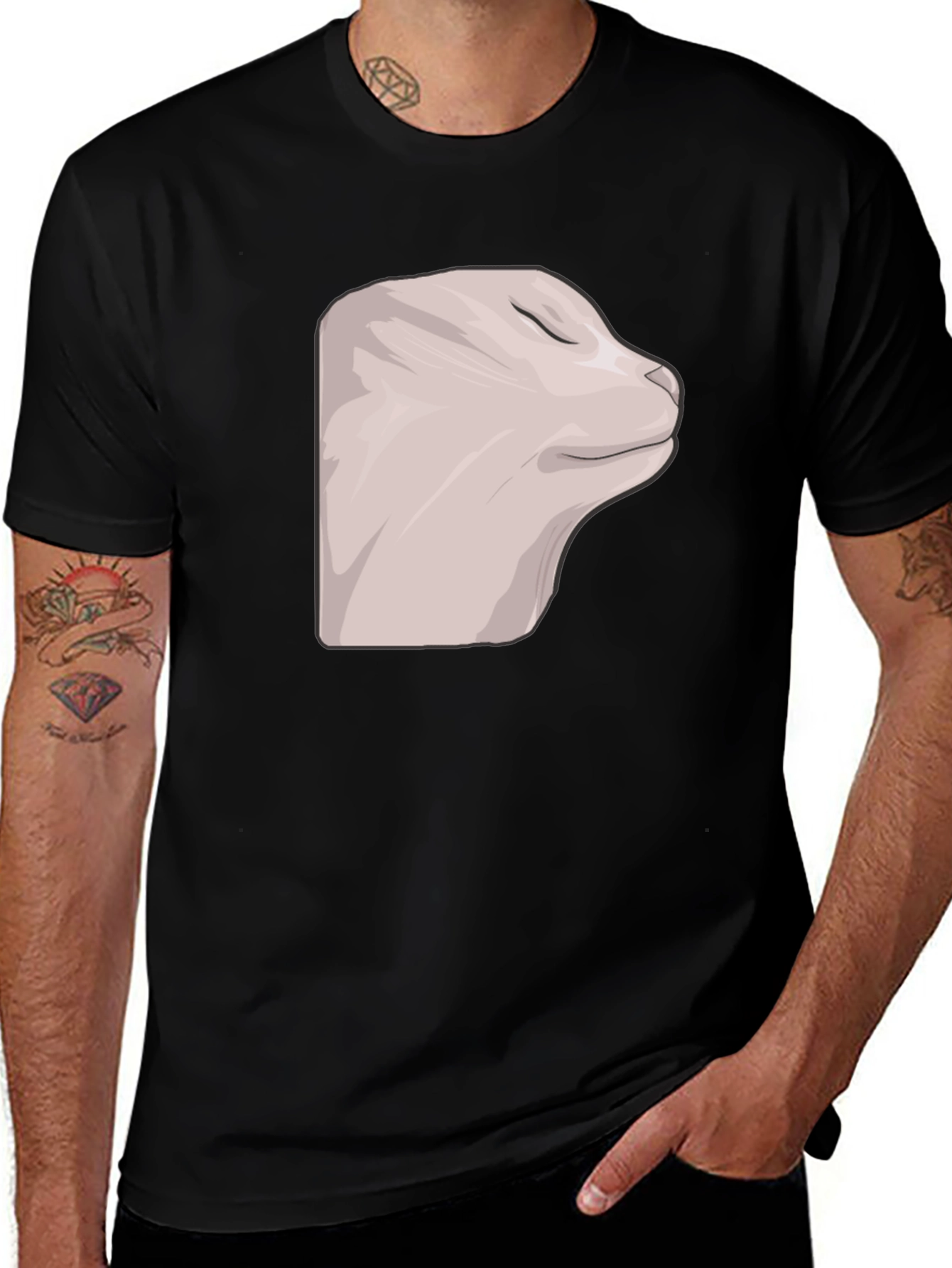 Variant 12 of Cat Meme Black T-Shirt