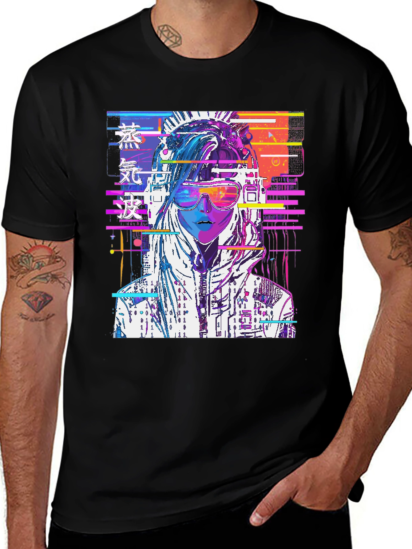Variant 18 of Cyberpunk Glitch Art T-Shirt