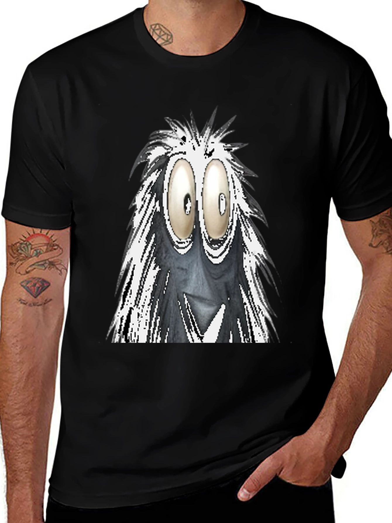 Variant 9 of Googly Eyes Monster Graphic Tee - Black