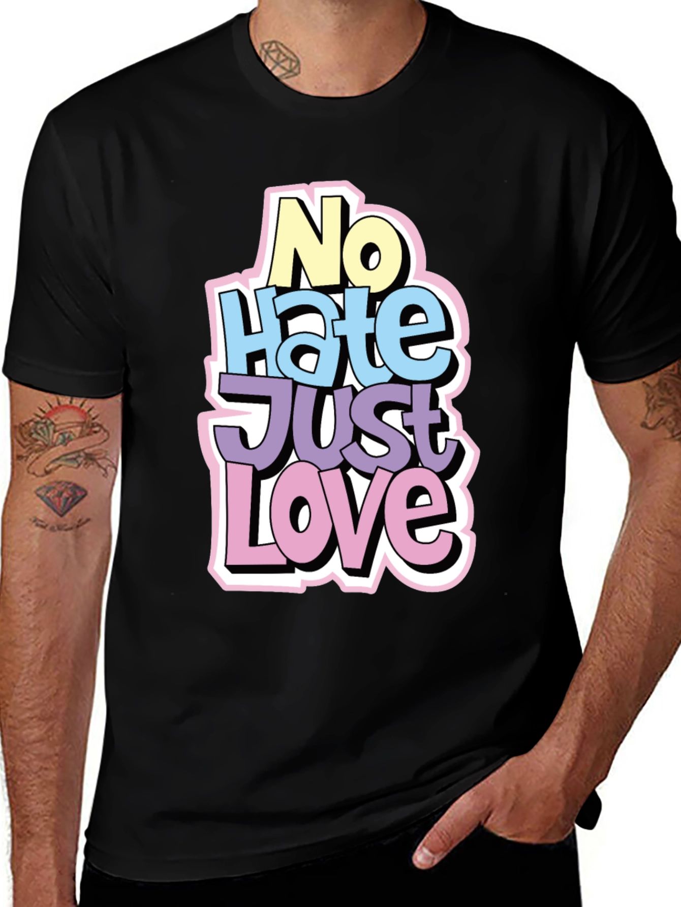 Variant 17 of No Hate Just Love Graphic T-Shirt