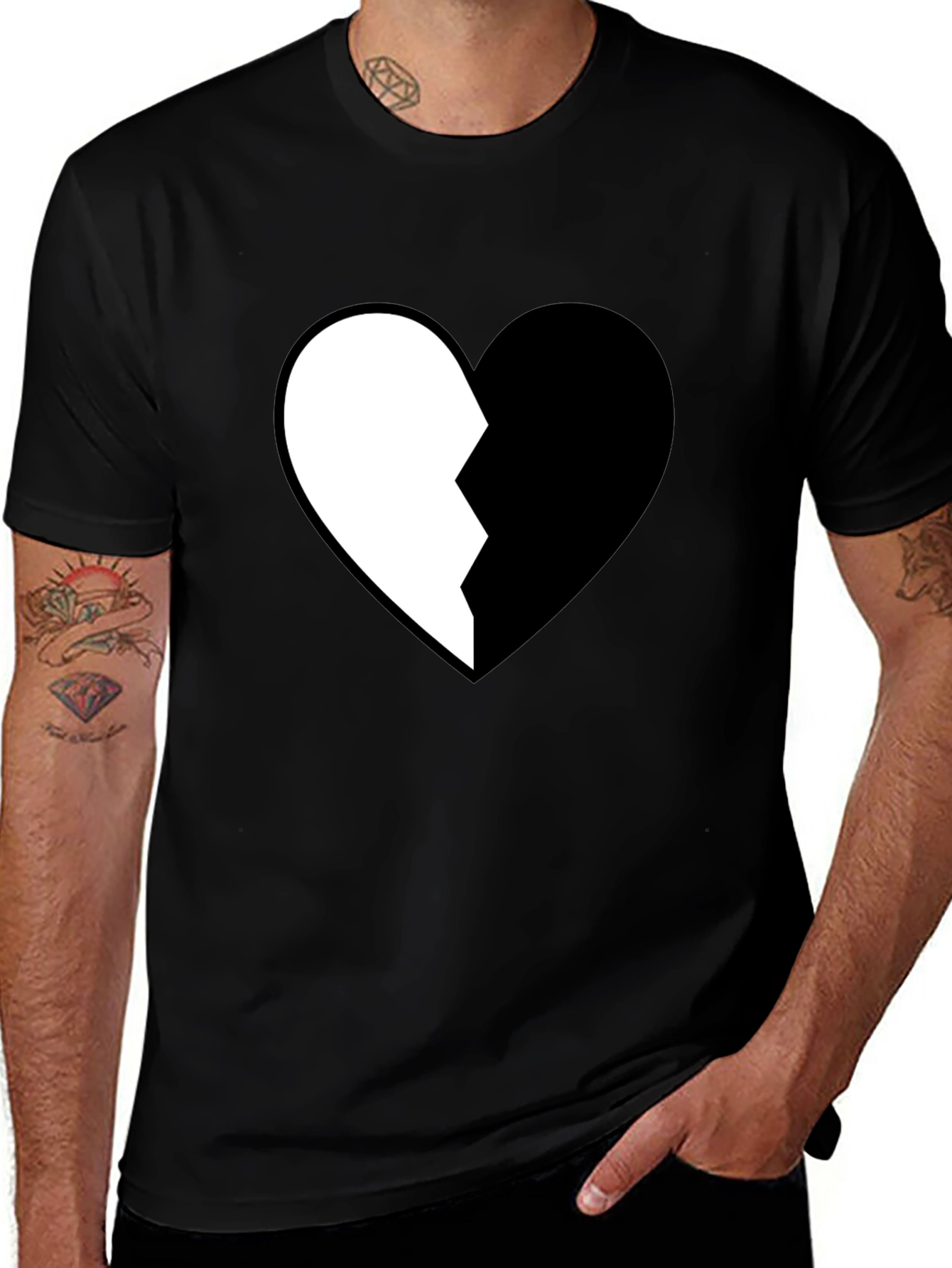 Variant 9 of Broken Heart Graphic Tee - Stylish Cotton Shirt