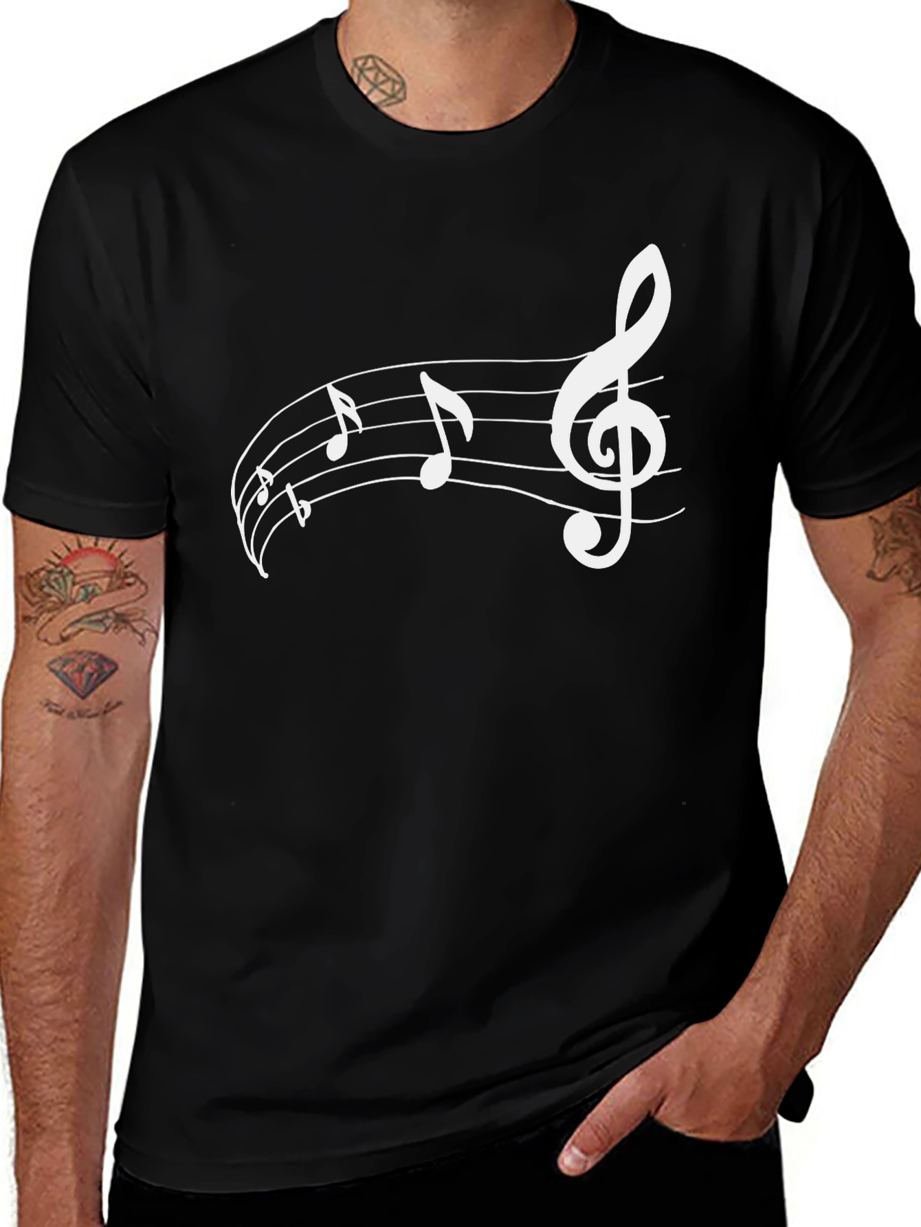Variant 12 of Musical Note Graphic Tee - Black T-Shirt