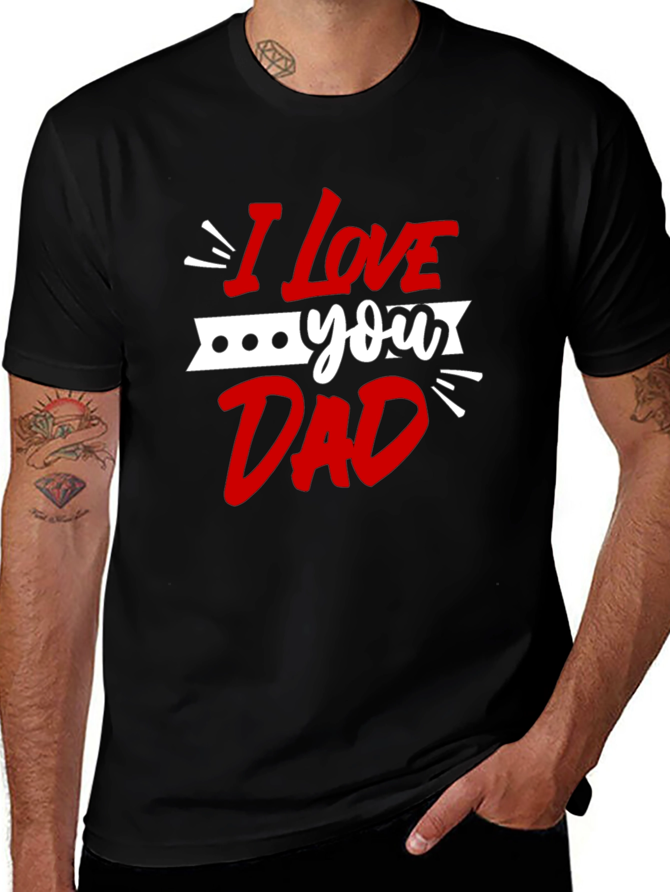 Variant 15 of I Love You Dad Graphic Tee - Black