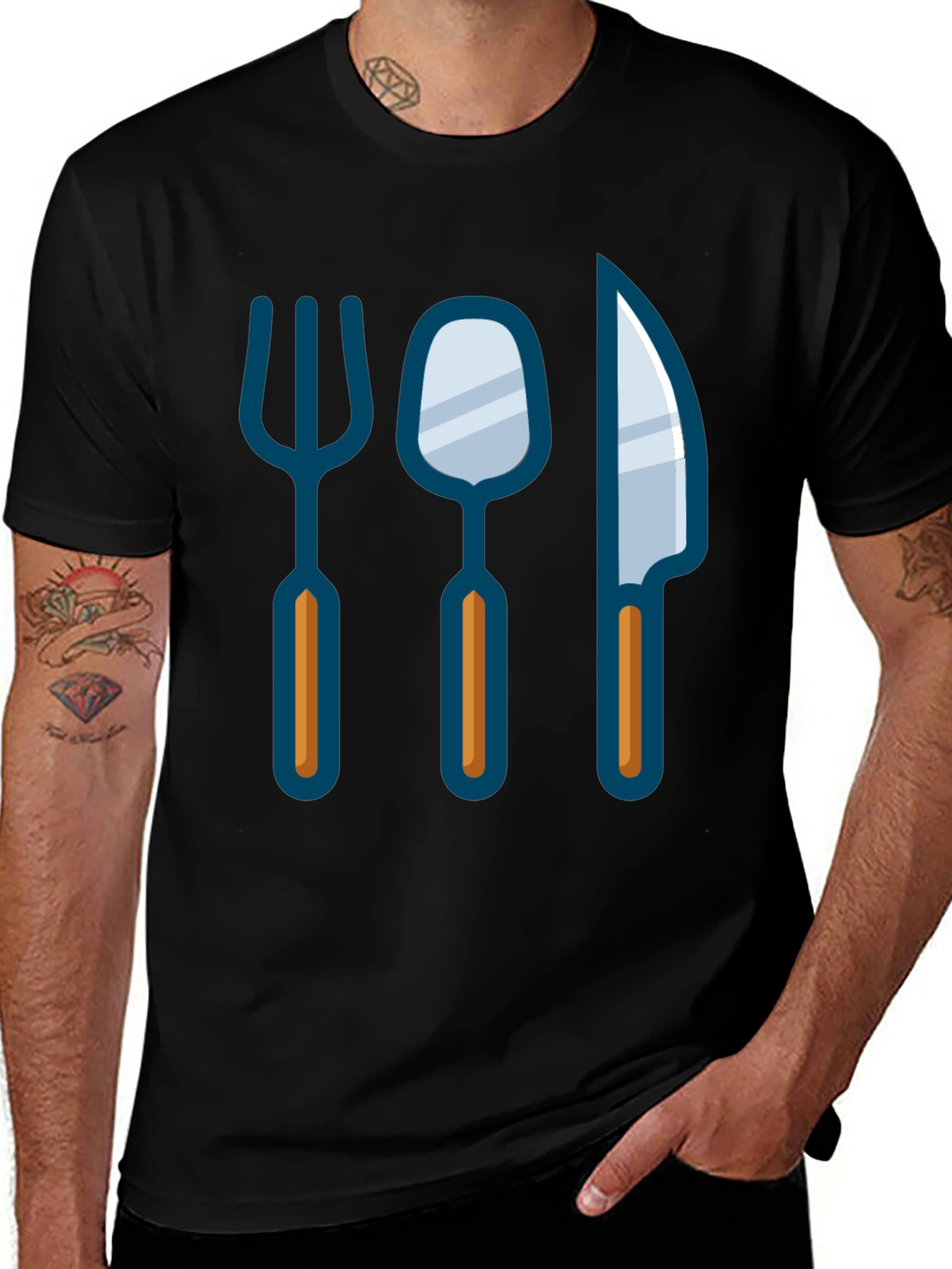Variant 17 of Chef's Utensil Graphic Tee - Kitchen Inspired Design
