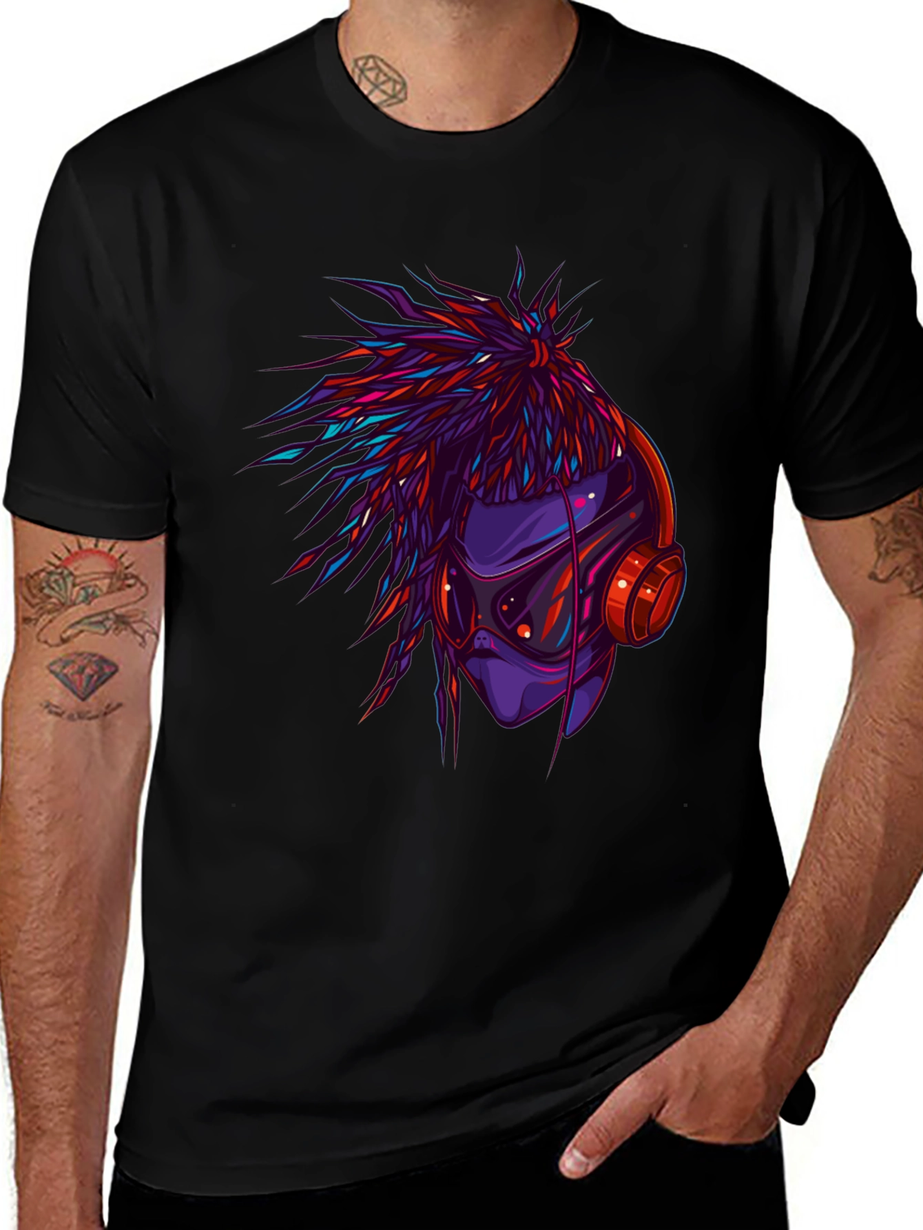Variant 16 of Cyberpunk DJ Graphic Tee - Cool Style