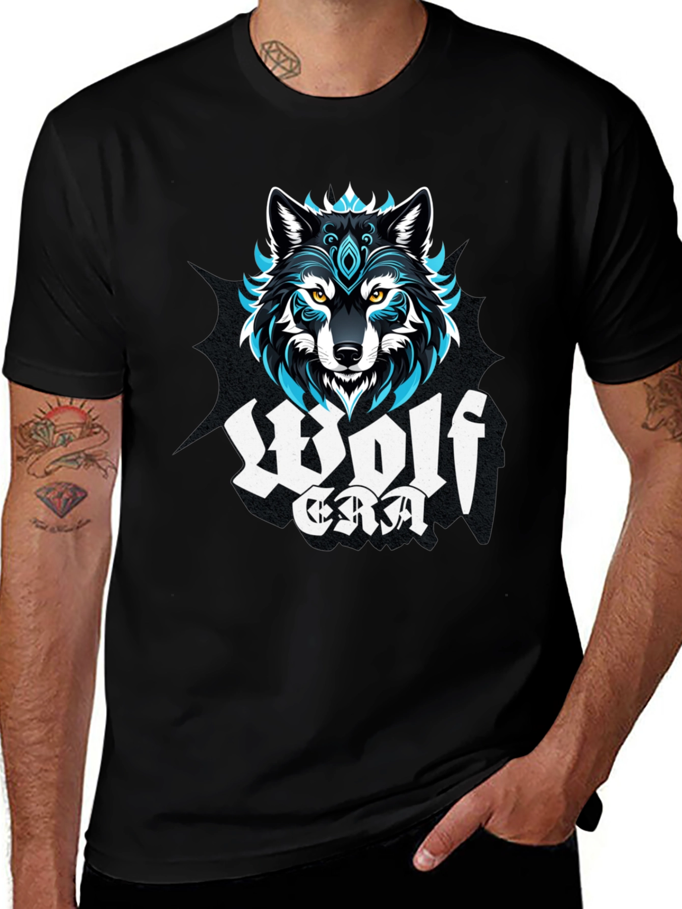 Variant 2 of Wolf Era Graphic T-Shirt - Black
