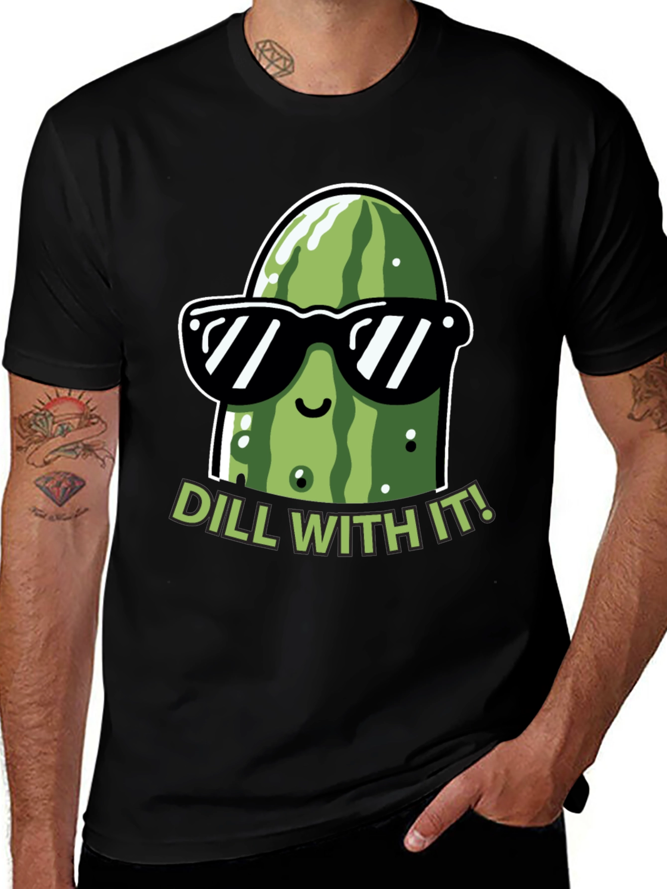 Variant 7 of Dill With It! Funny Pickle Graphic T-Shirt