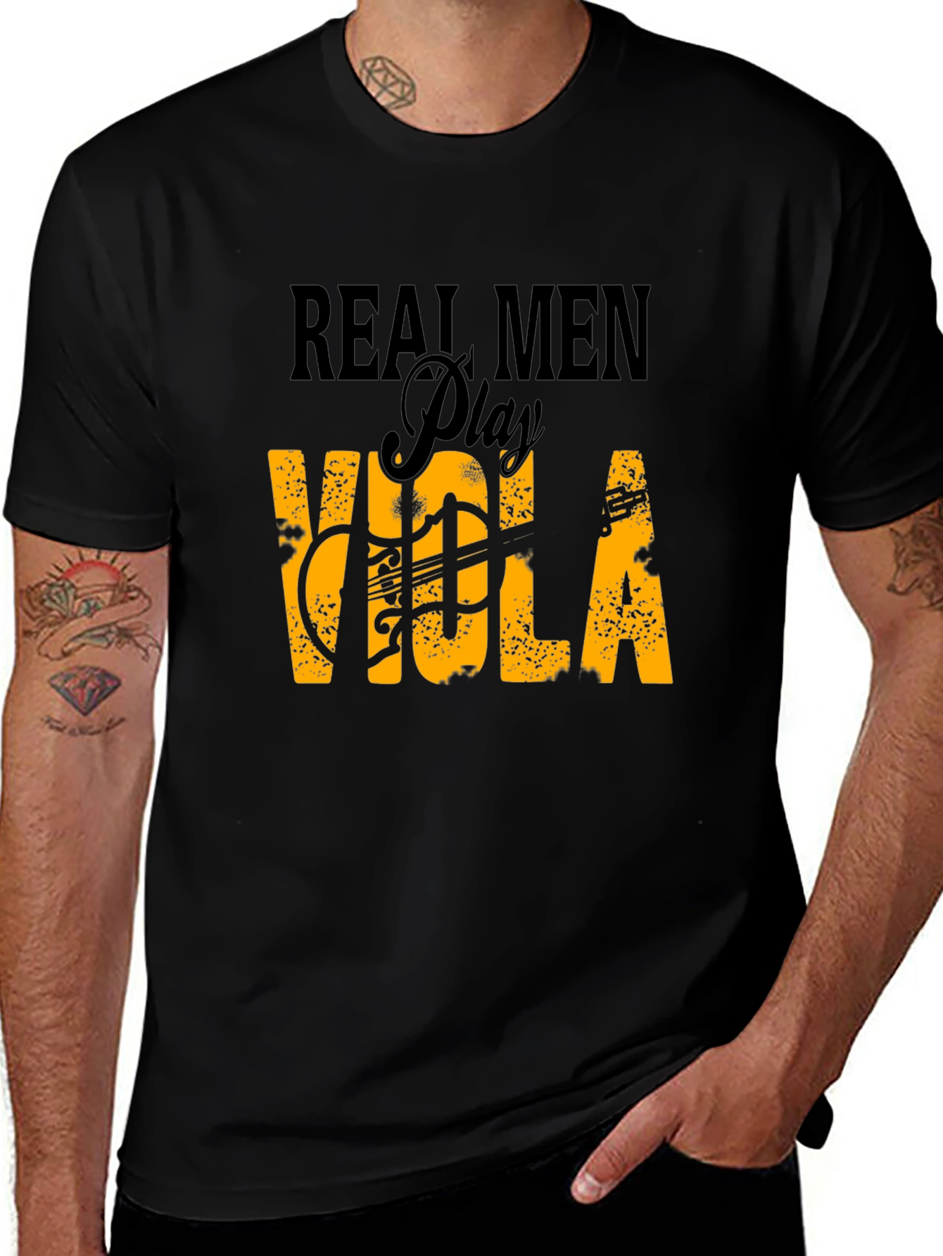 Variant 28 of Real Men Play Viola T-Shirt - Musician Tee