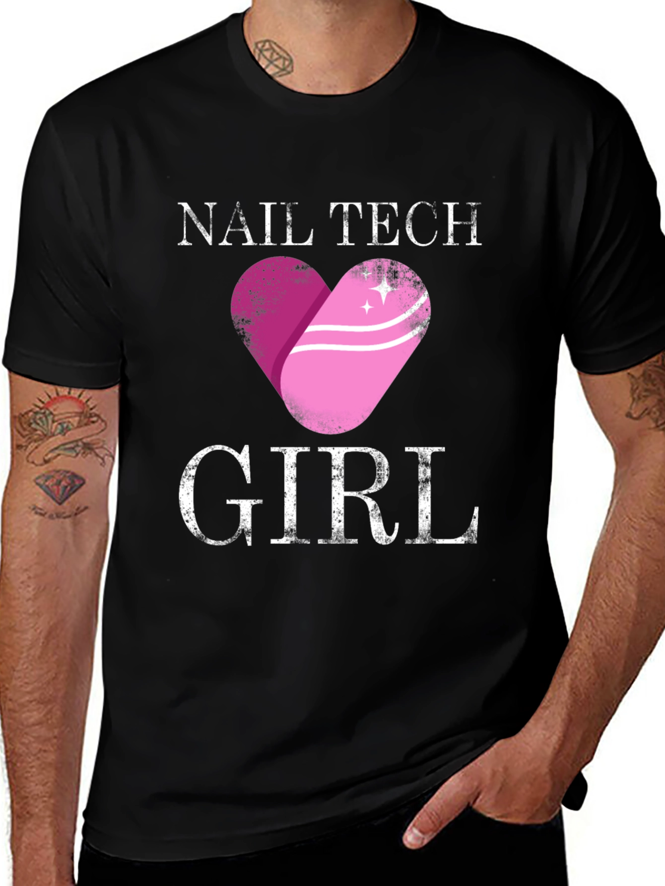 Nail Tech Girl Tee - Heart Nail Design