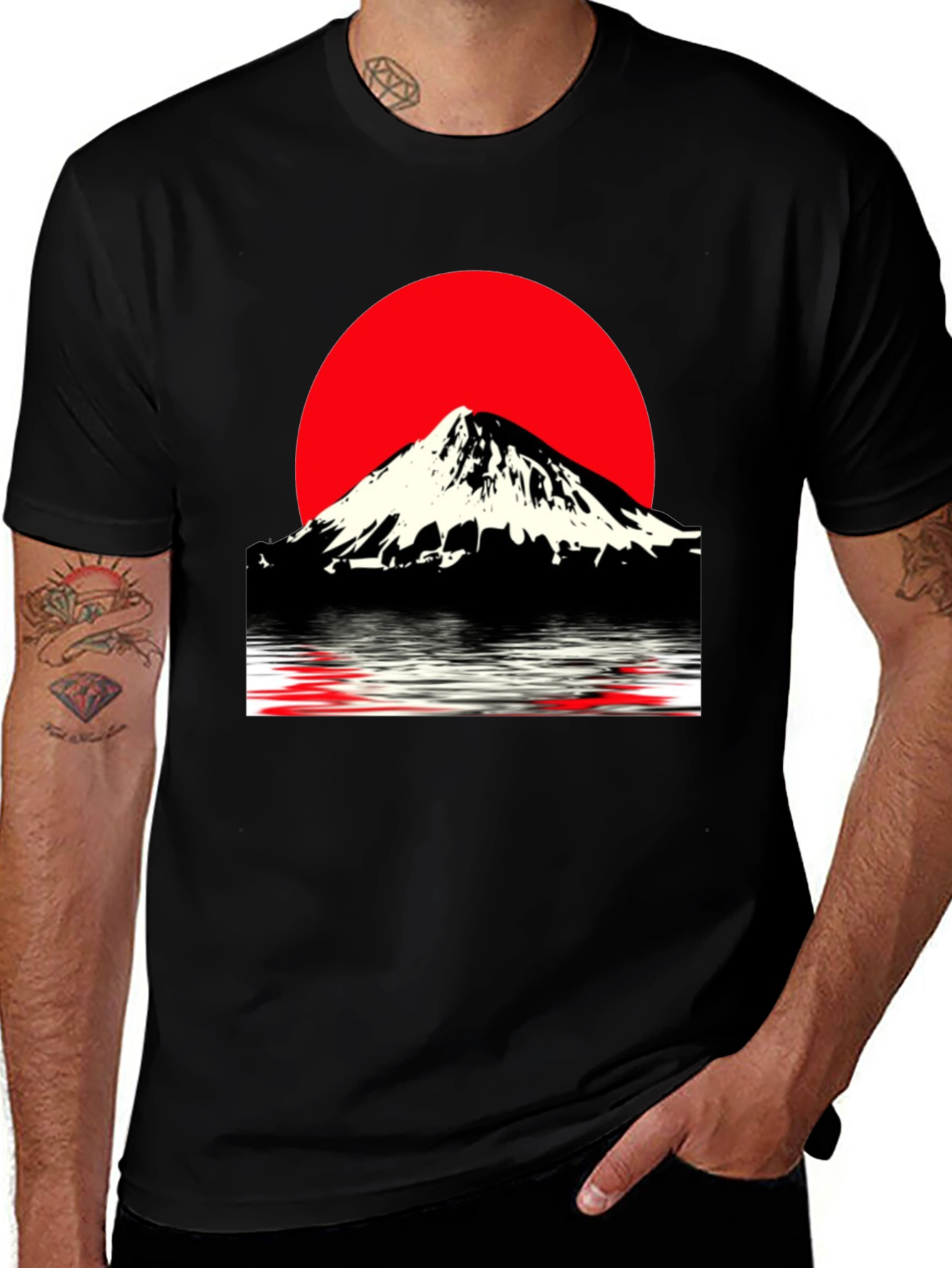 Variant 16 of Mount Fuji Graphic Tee - Japanese Rising Sun T-Shirt