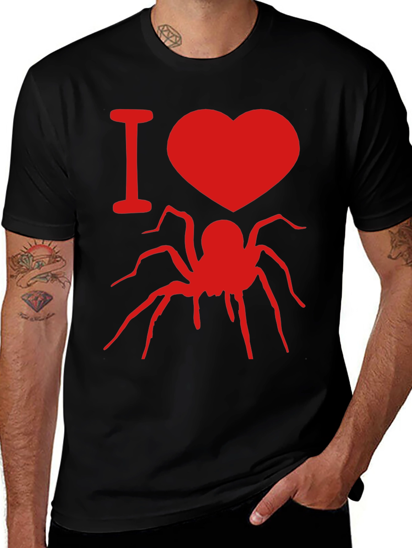 I Heart Spiders Graphic Tee - Black Cotton T-Shirt