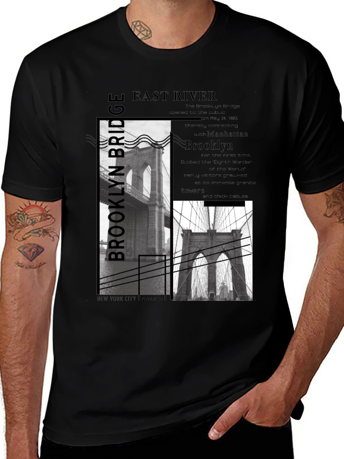 Variant 4 of Brooklyn Bridge Graphic Print T-Shirt