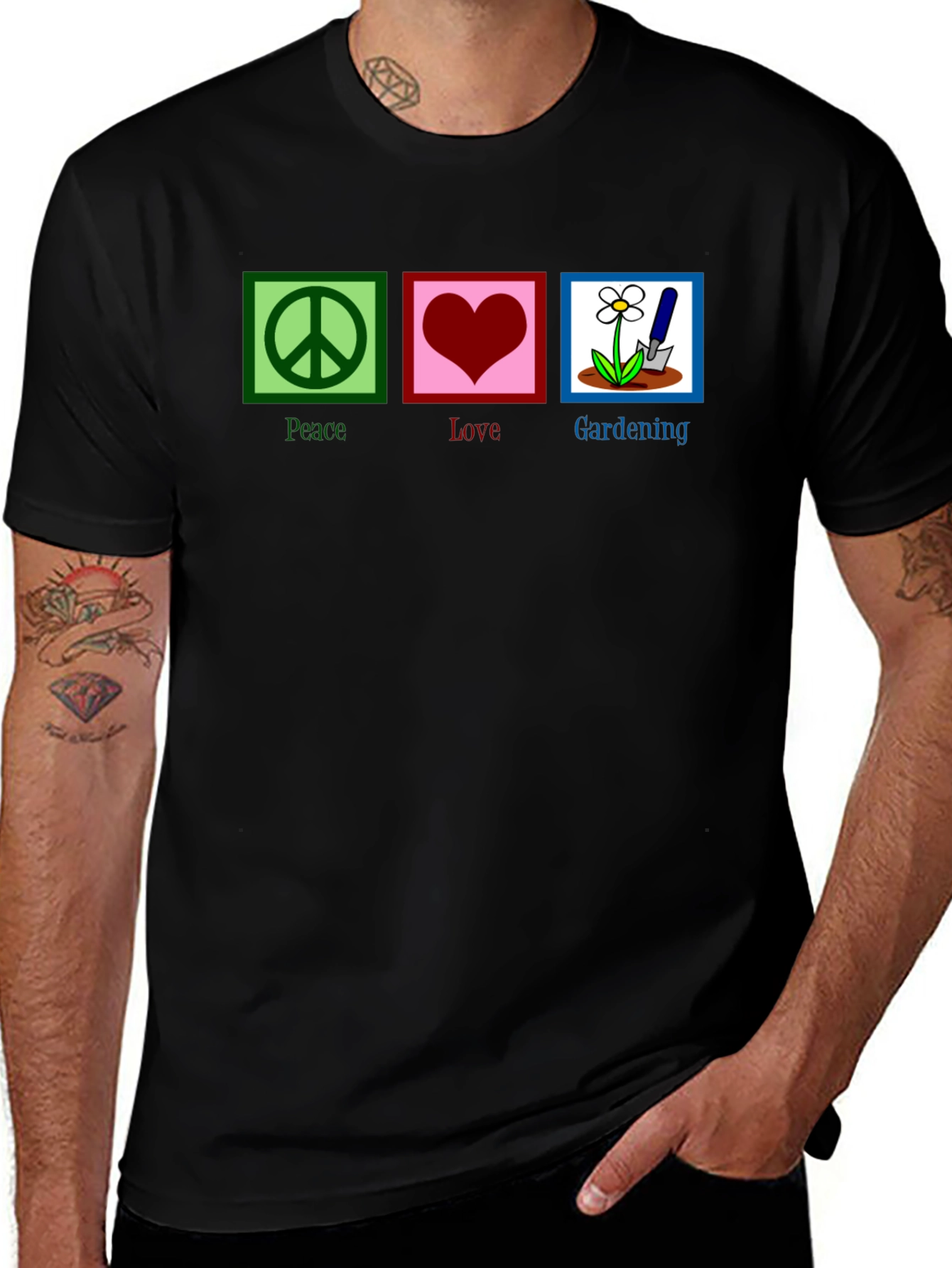 Variant 23 of Peace, Love, Gardening Graphic T-Shirt