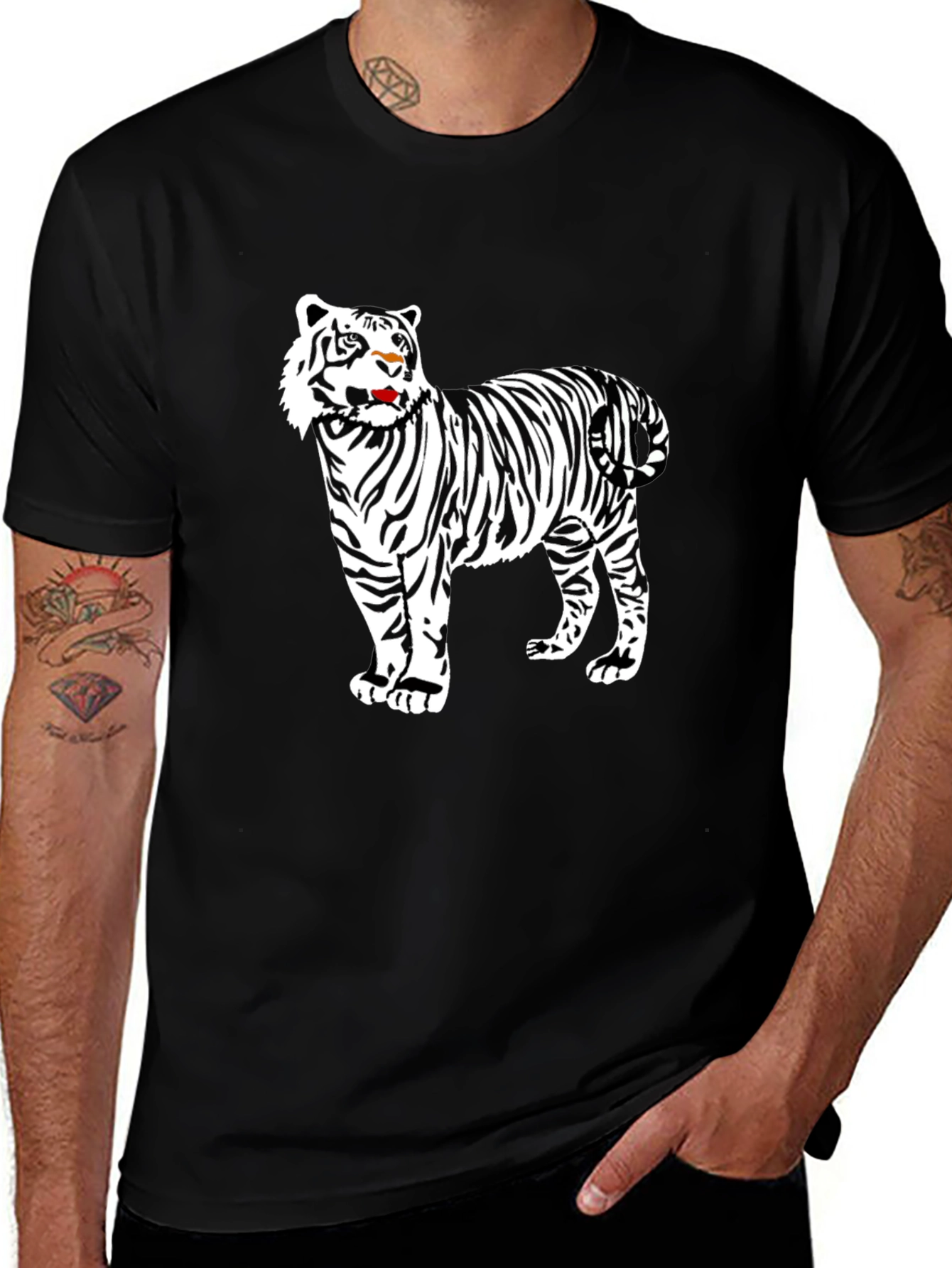 Variant 29 of Tiger Graphic Tee - Black