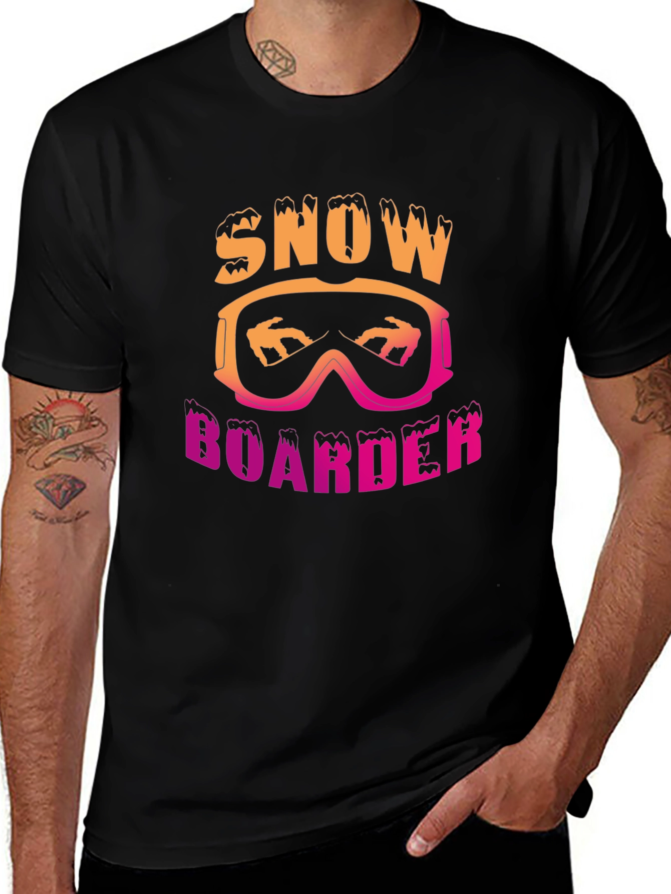 Black Snowboarder Graphic Tee - Black main image