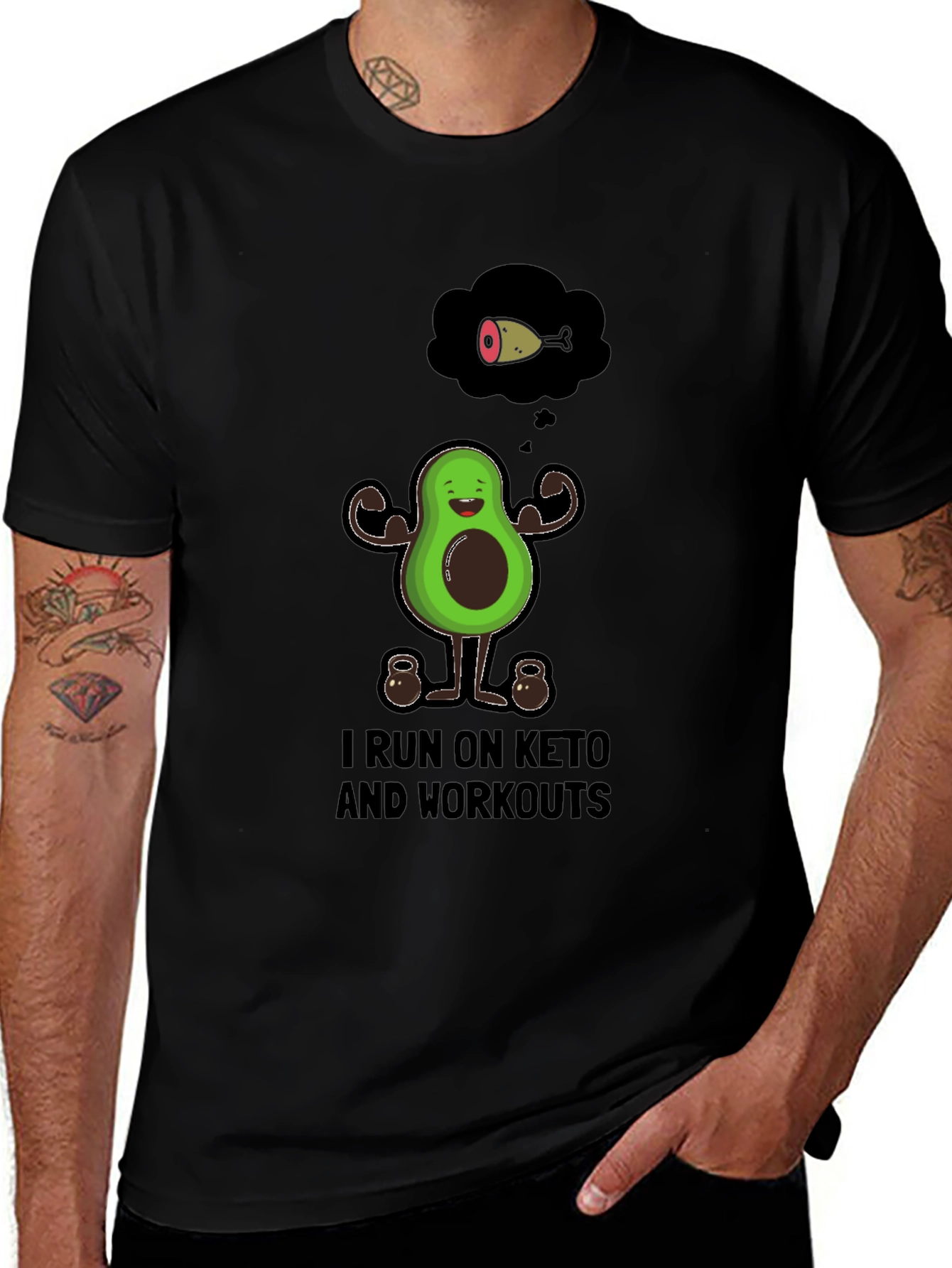 Variant 13 of Keto Workout Graphic Tee - Avocado Gym Shirt