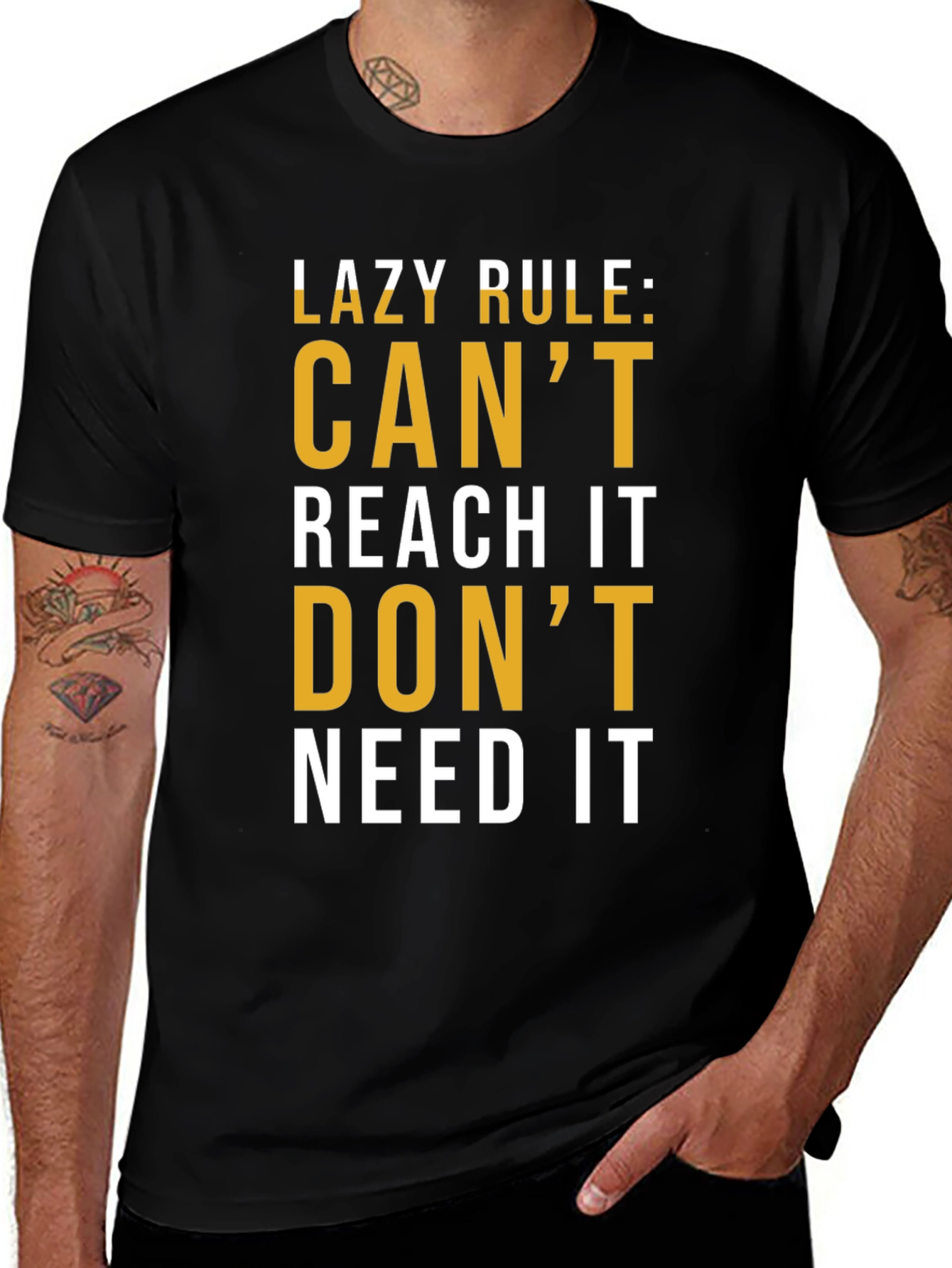 Variant 29 of Lazy Rule Graphic T-Shirt - Men's Black Tee