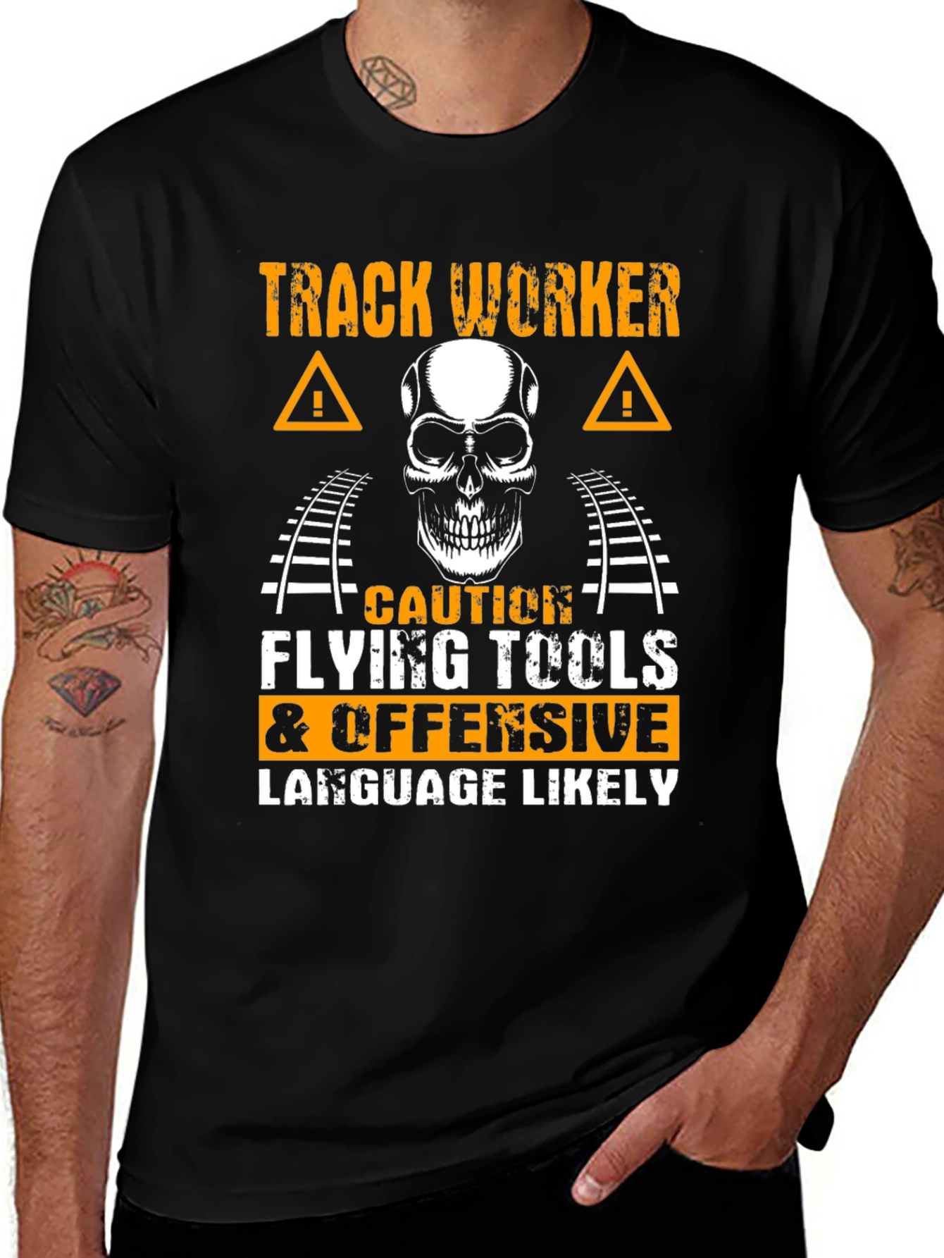 Variant 7 of Track Worker Graphic Tee - Offensive Language