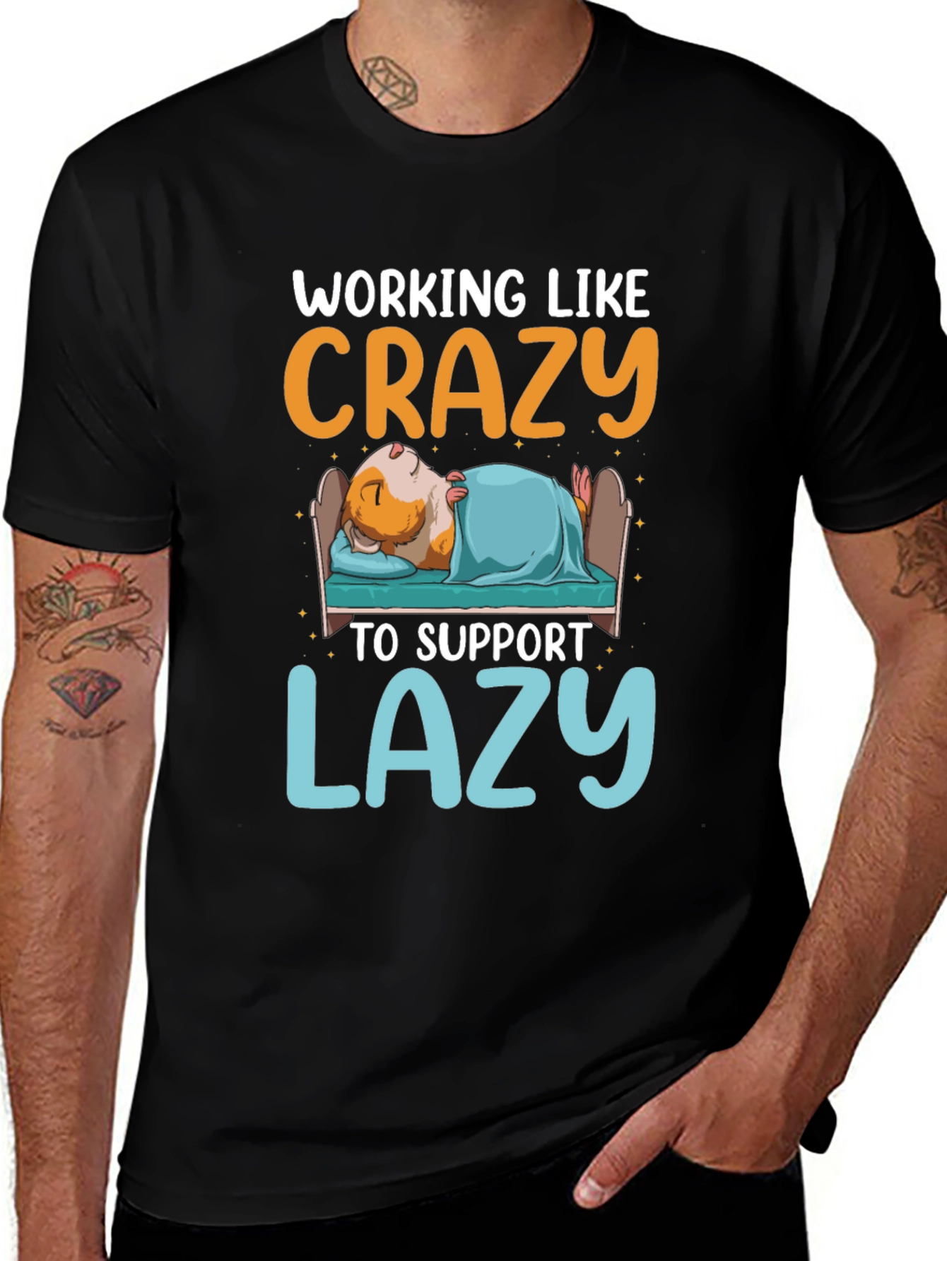 Working Like Crazy T-Shirt - Lazy Guinea Pig