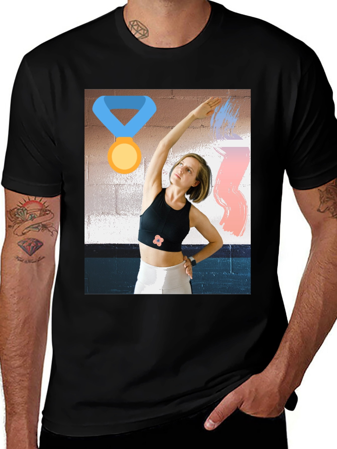 Unique Graphic Tee - Athletic Woman Design
