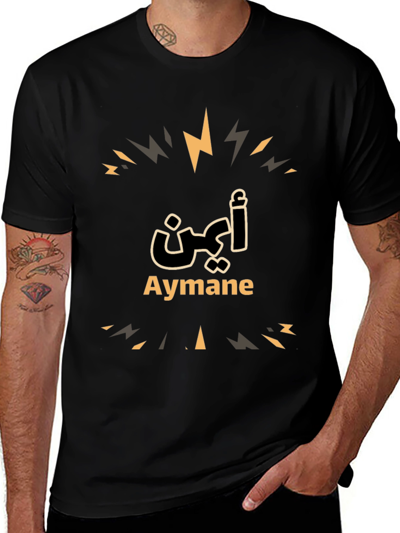 Variant 15 of Aymane Personalized Black T-Shirt