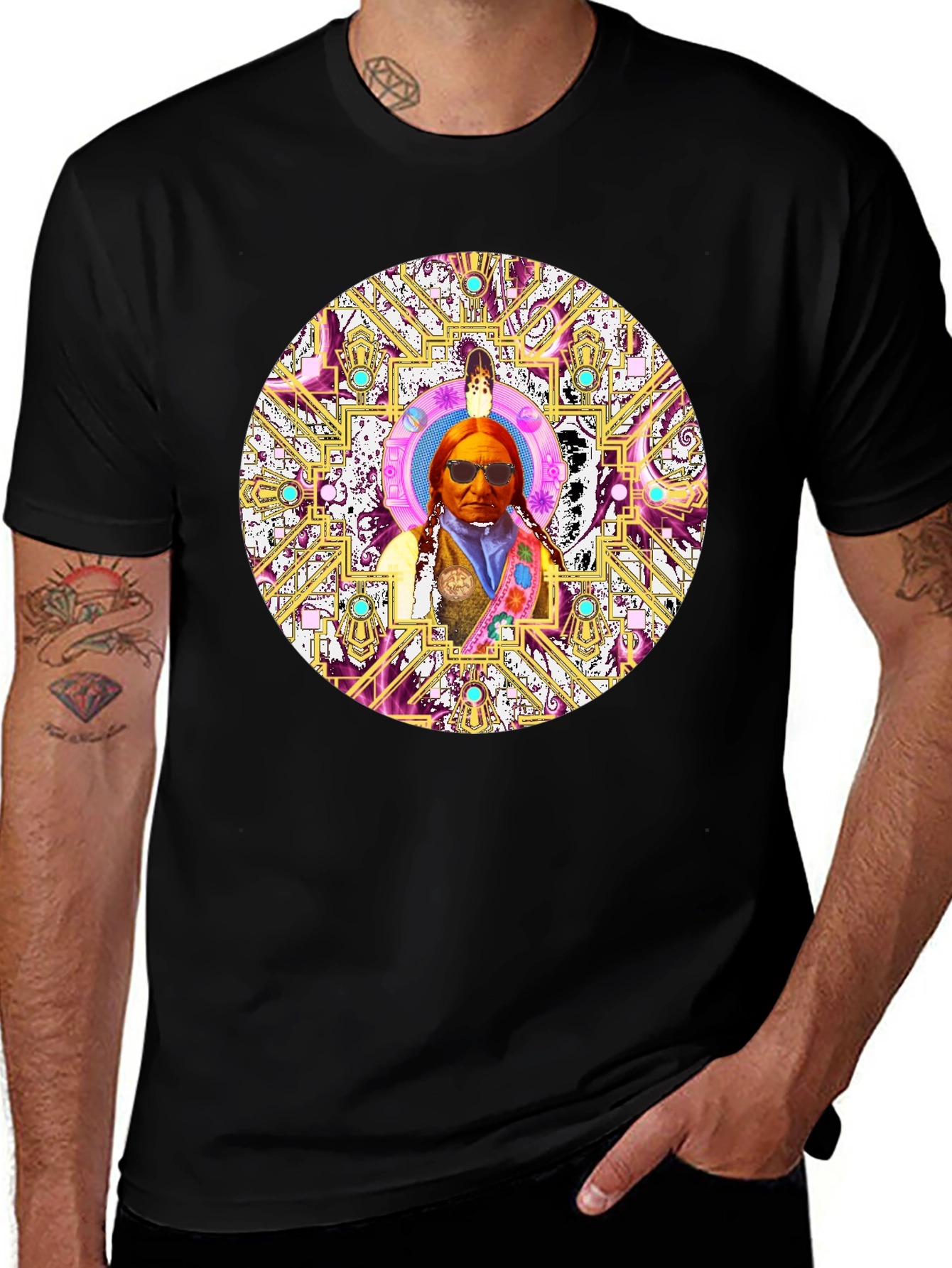 Variant 27 of Native American Chief Mandala Graphic T-Shirt