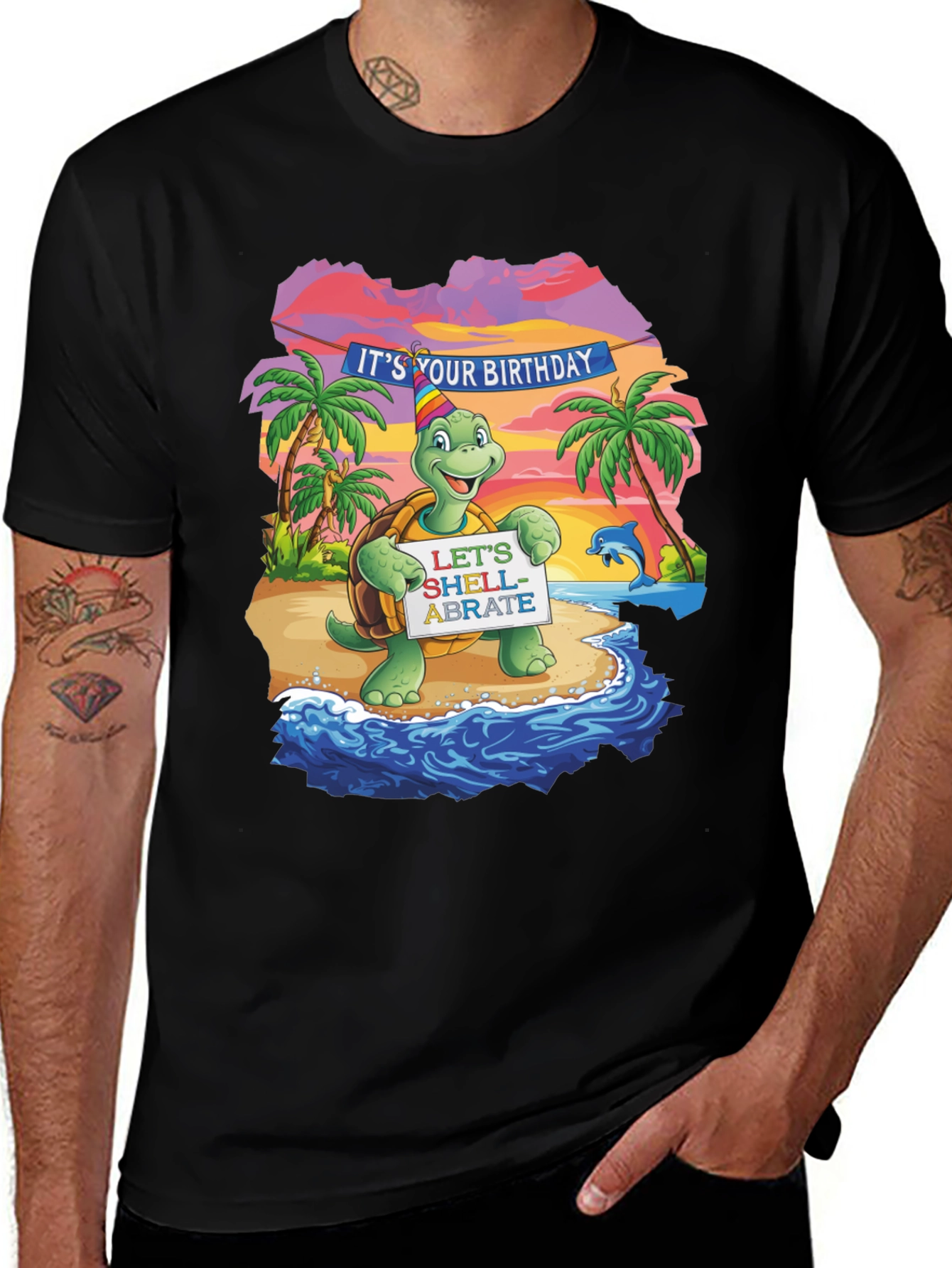 Variant 13 of Birthday Turtle Tee - Let's Shell-abrate!