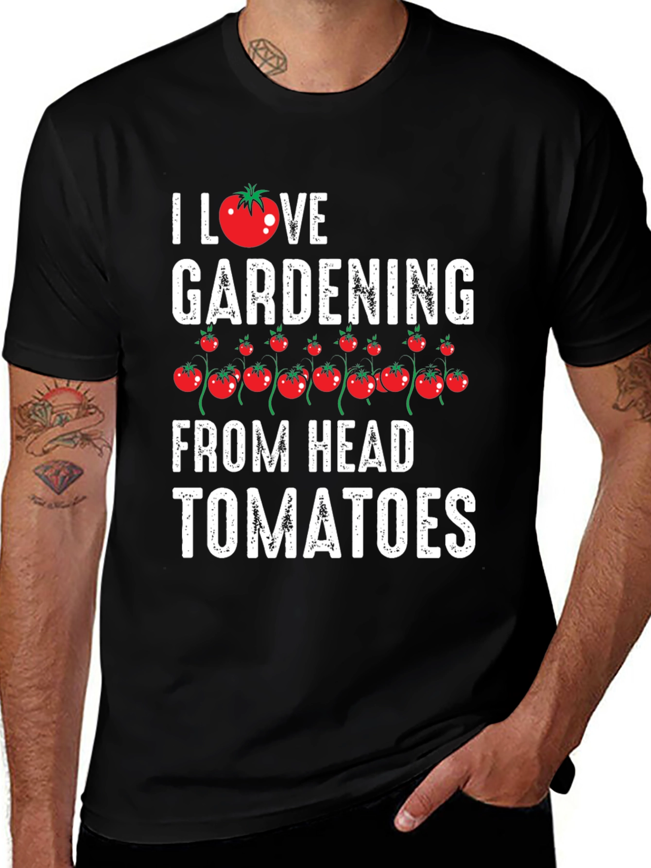 Variant 20 of Gardening Tomato T-Shirt - "I Love Gardening From Head Tomatoes"