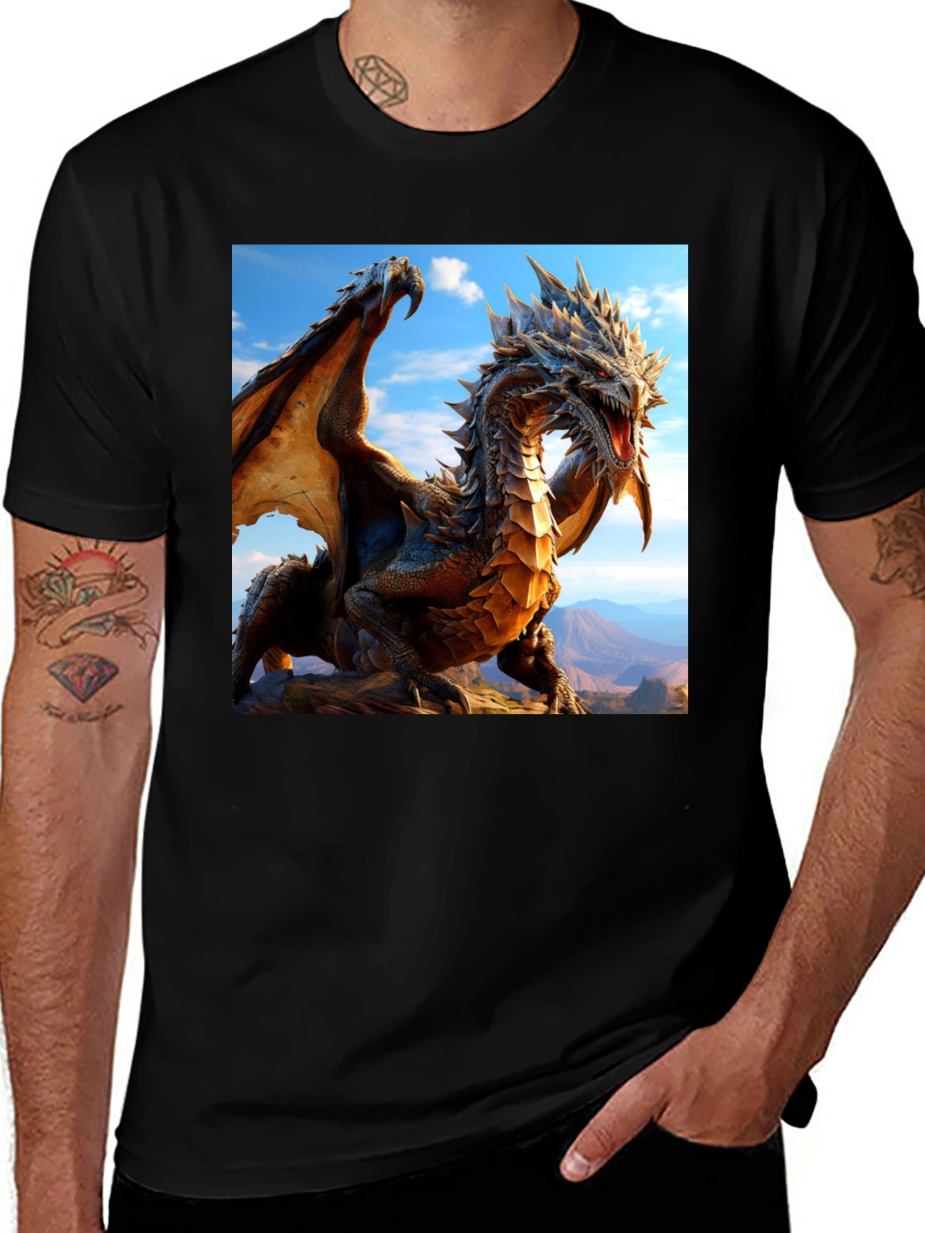 Variant 2 of Dragon Graphic Print T-Shirt