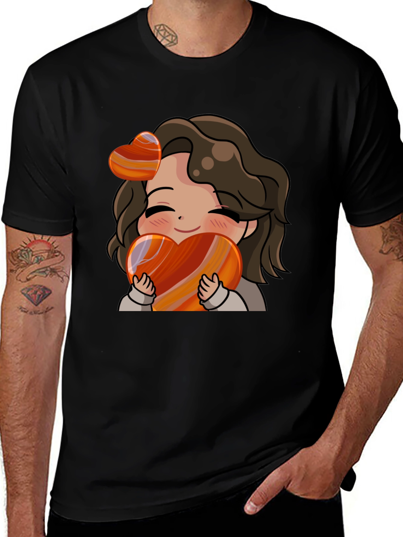 Variant 27 of Cute Cartoon Girl Heart T-Shirt