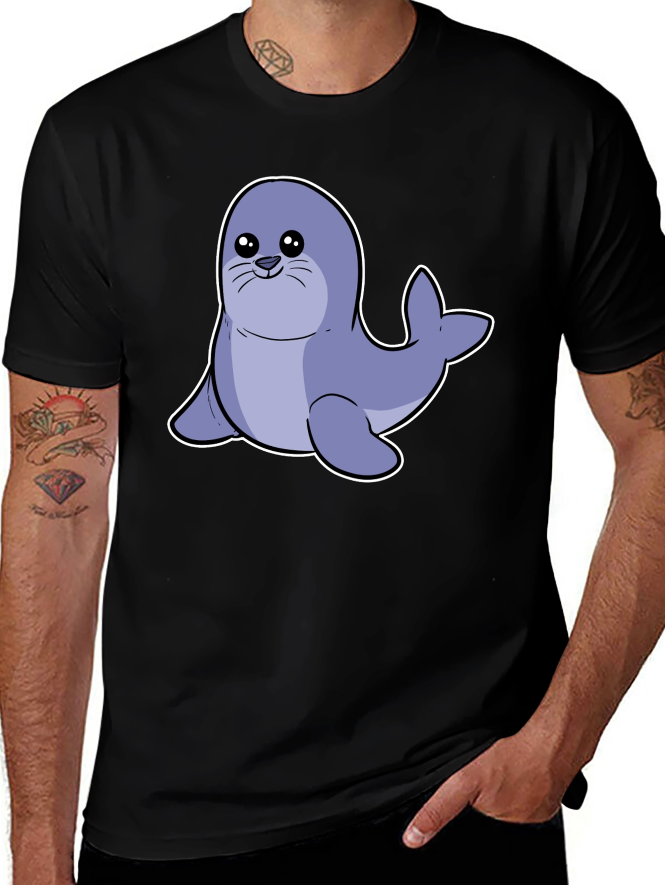 Variant 18 of Cute Seal Cartoon Graphic T-Shirt
