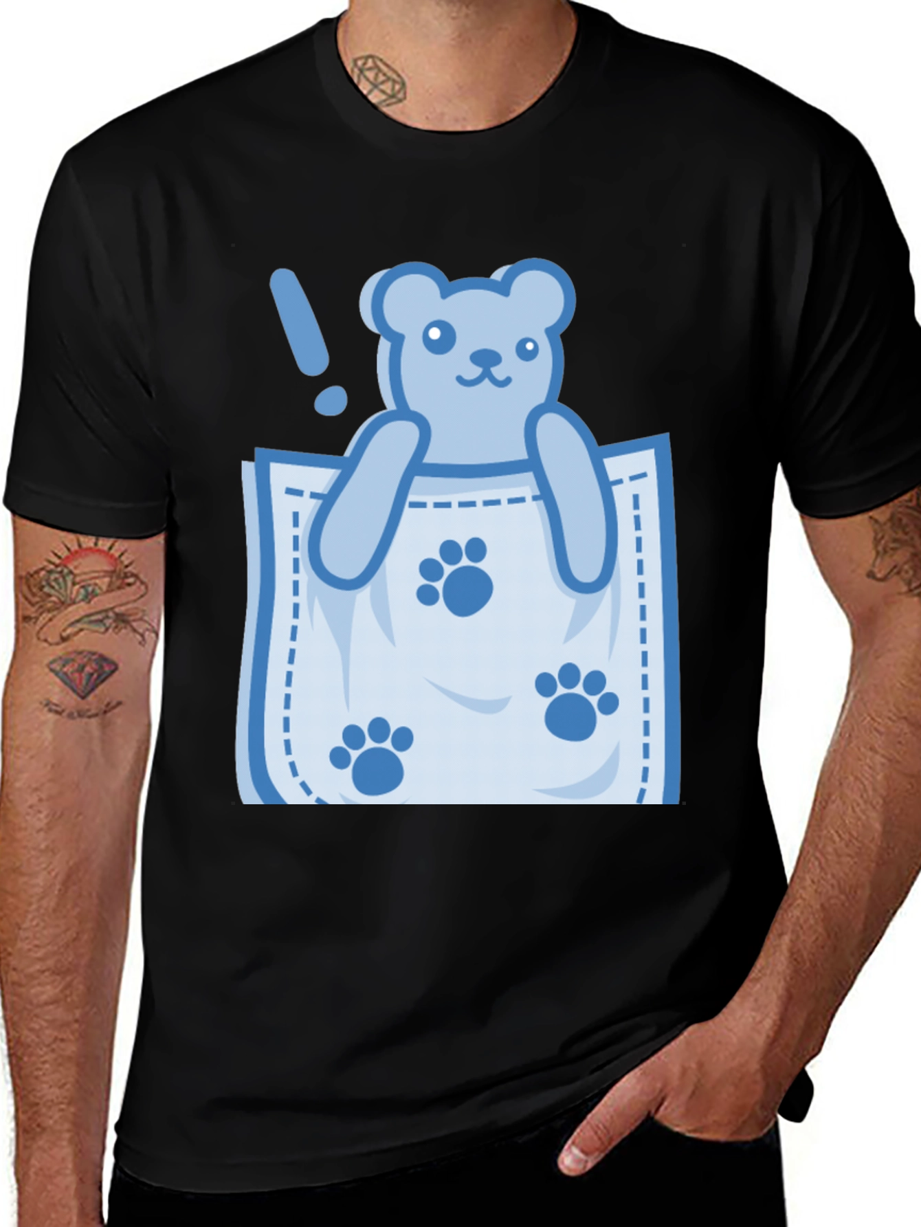 Variant 15 of Cute Bear Pocket T-Shirt - Adorable Graphic Tee