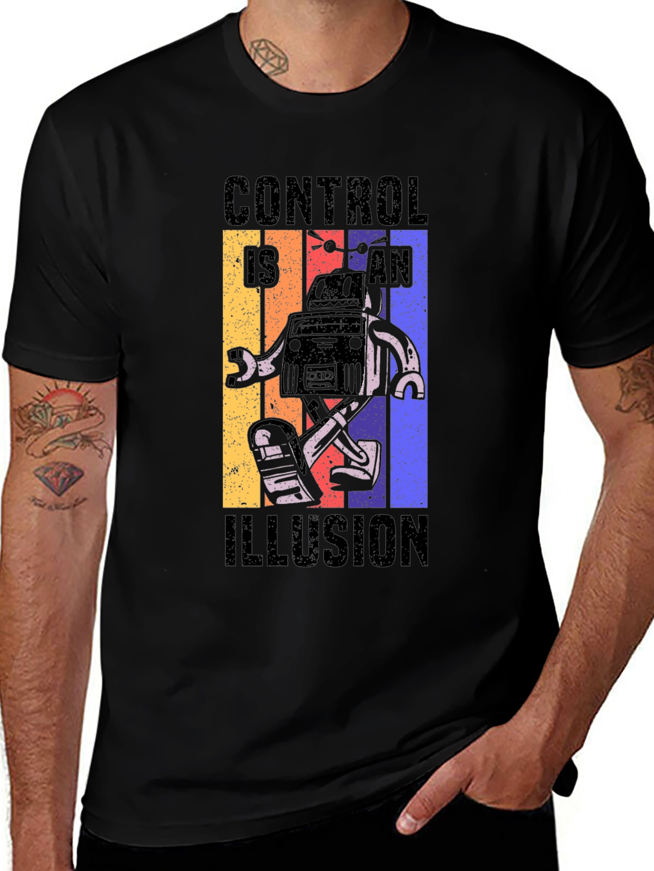 Variant 14 of Control is an Illusion Robot Graphic Tee