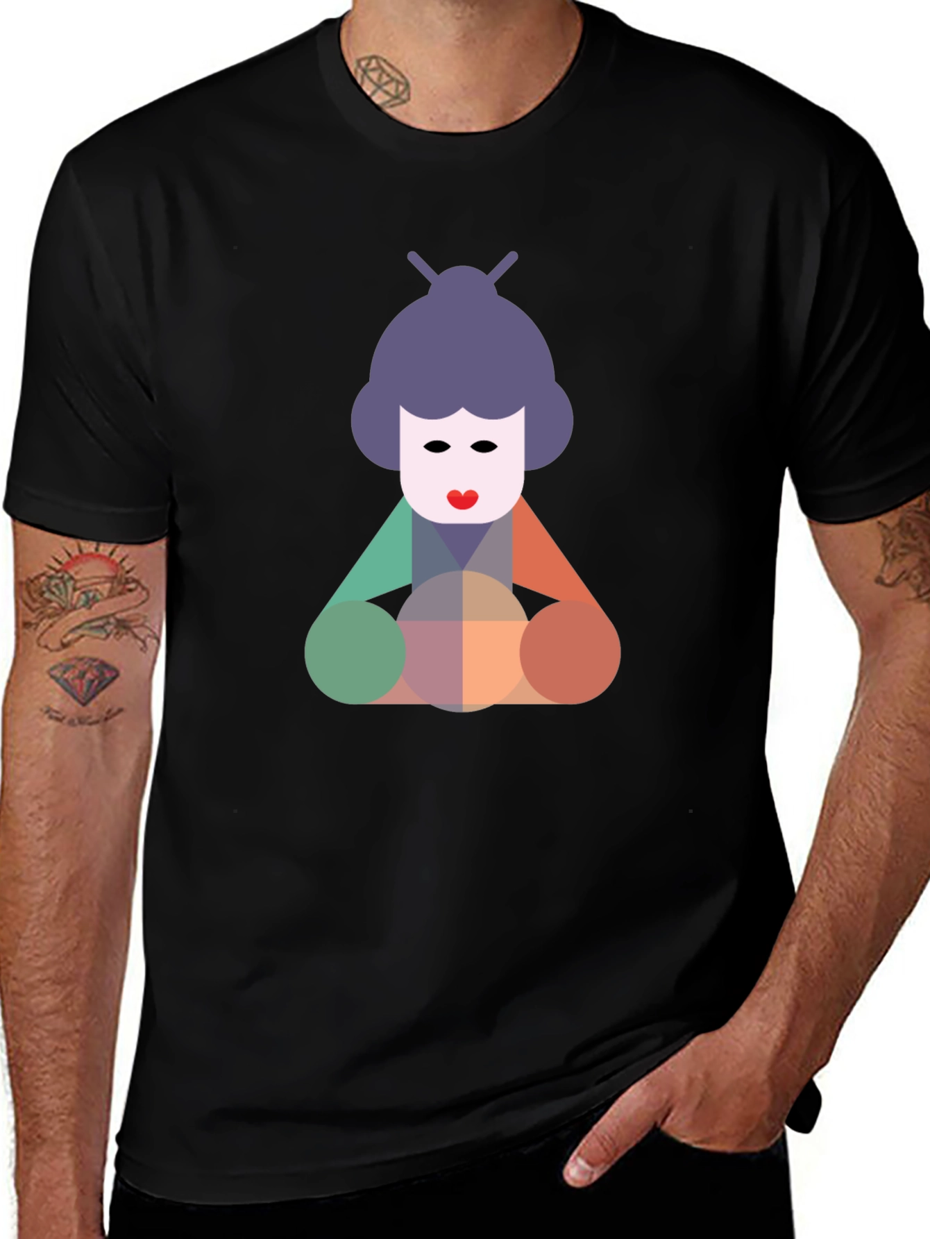Variant 12 of Geometric Geisha Graphic Tee