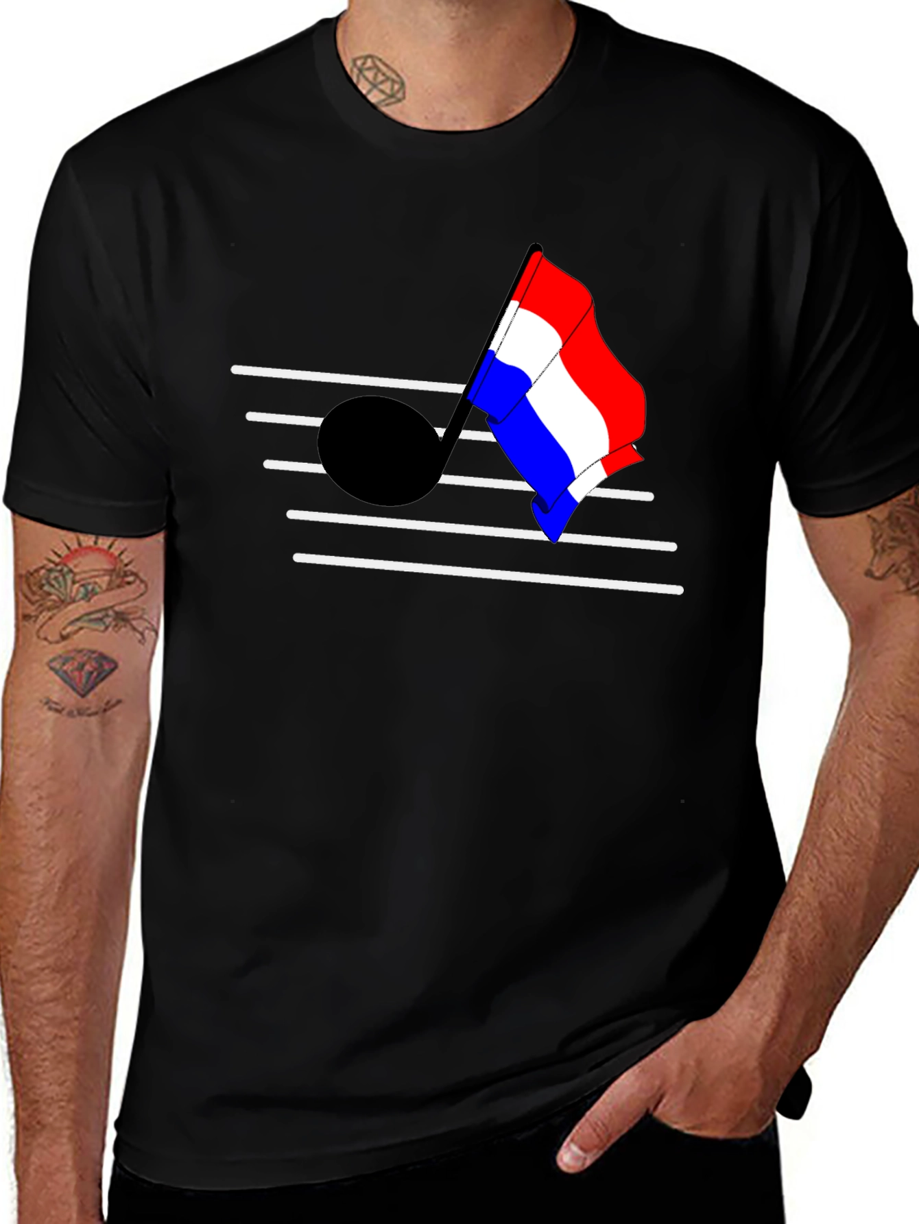 Variant 8 of Musical French Flag T-Shirt