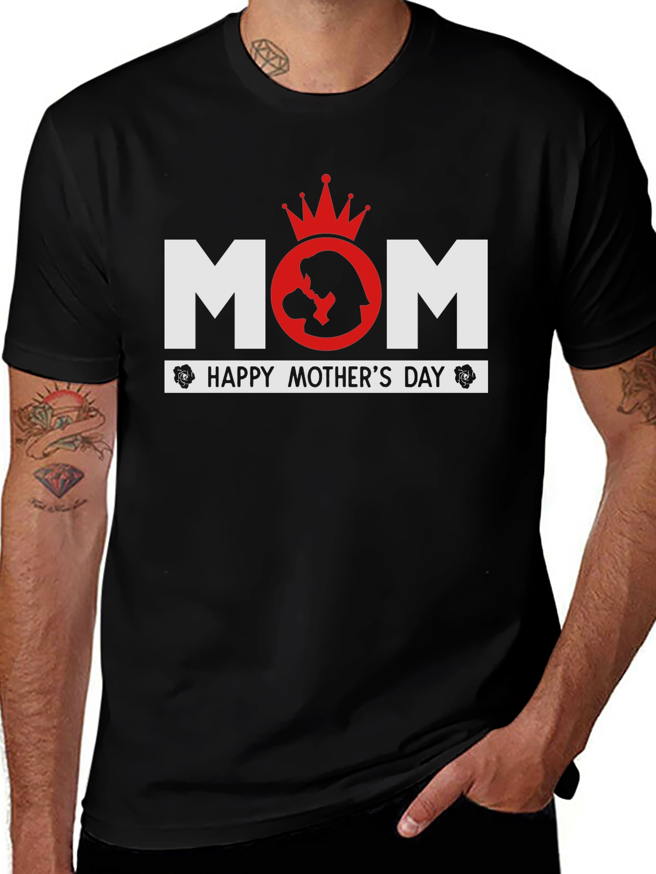 Mom Happy Mother's Day T-Shirt - Black