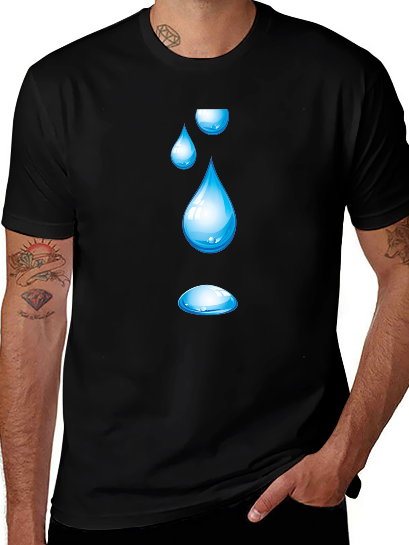 Variant 7 of Water Drop Graphic Tee - Cool & Refreshing Design