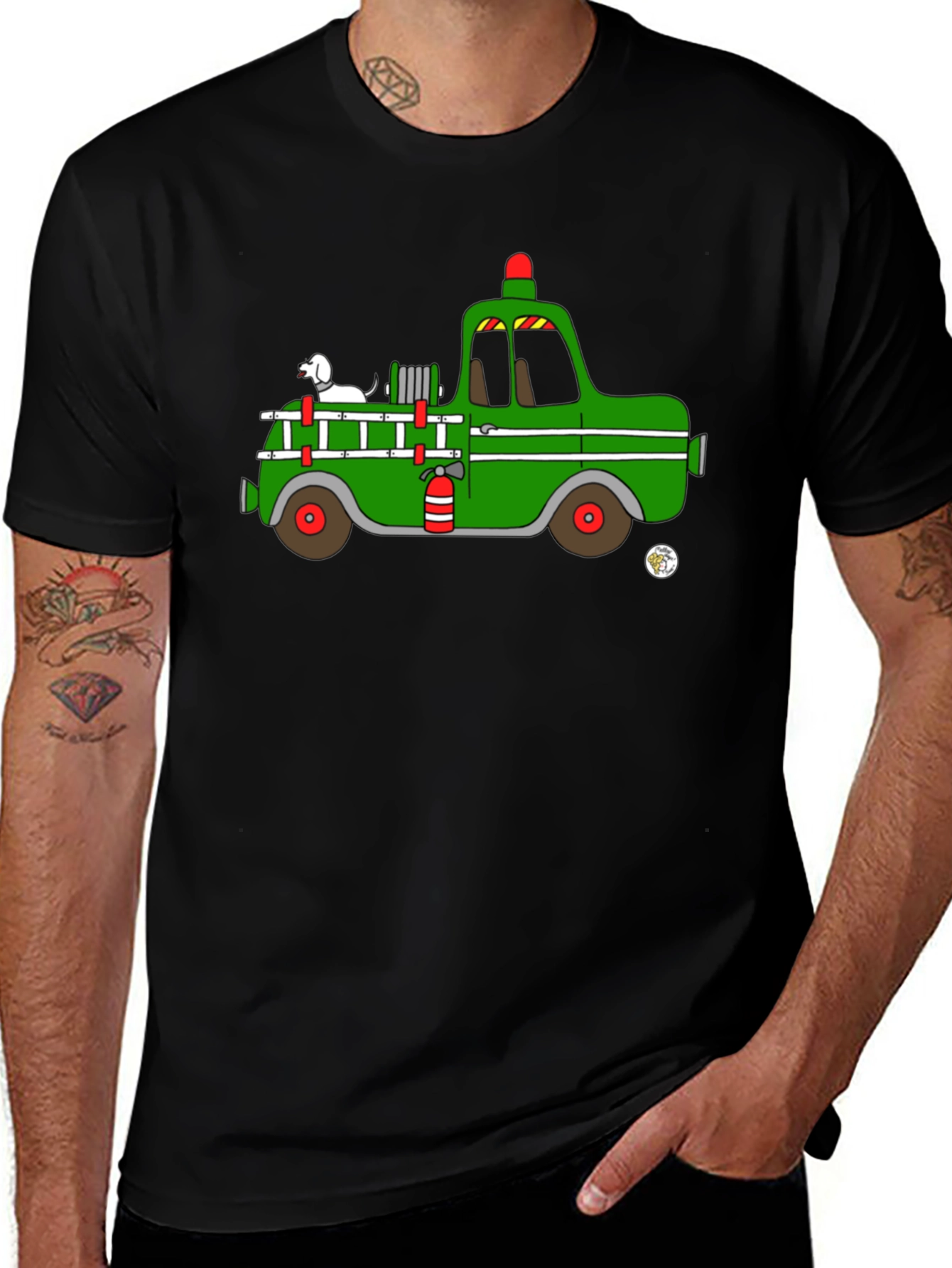 Variant 4 of Cartoon Fire Truck T-Shirt