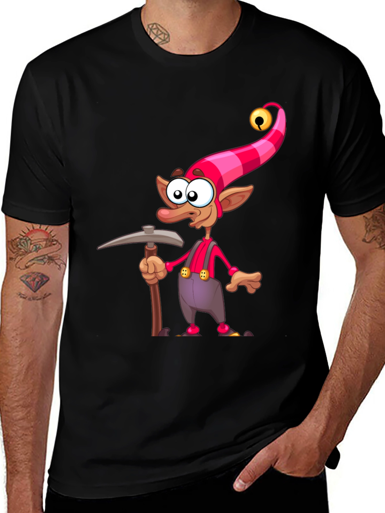 Variant 4 of Cartoon Elf Miner Graphic T-Shirt