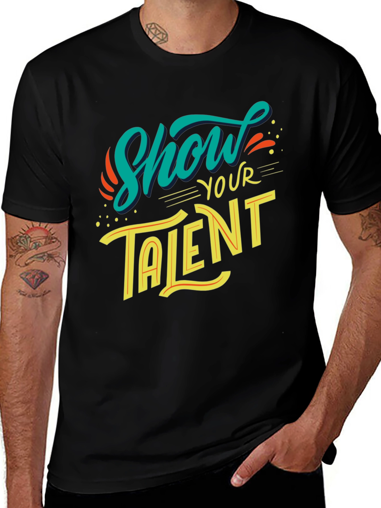 Variant 27 of Show Your Talent Graphic Black T-Shirt