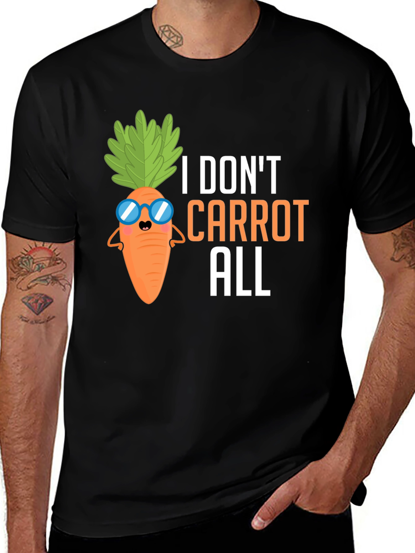 Black I Don't Carrot All T-Shirt, Funny Pun Tee main image