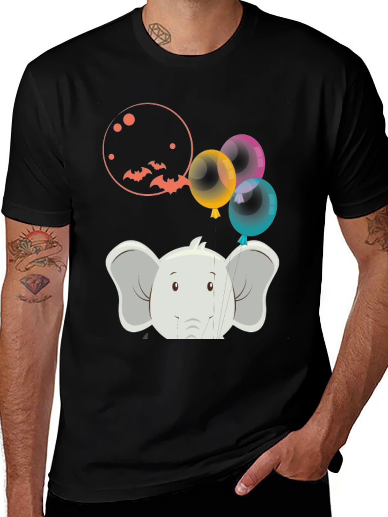 Variant 17 of Elephant Balloons Graphic Tee - Fun & Unique
