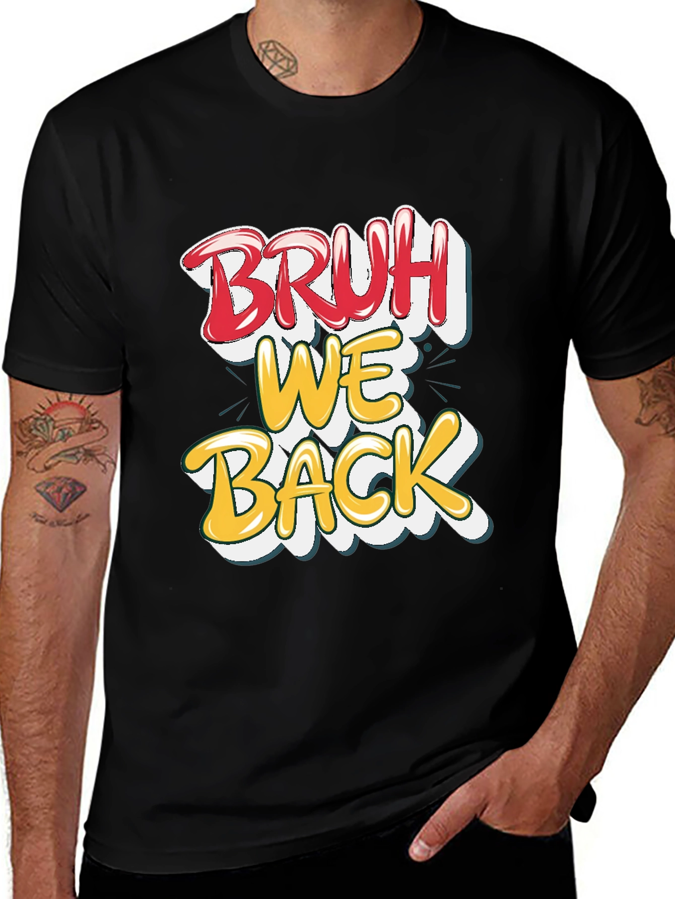 Variant 11 of Bruh We Back Graphic Tee - Bold Statement T-Shirt