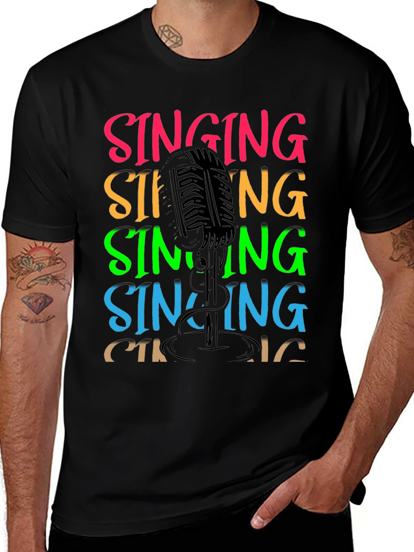 Variant 13 of Singing Microphone Graphic T-Shirt