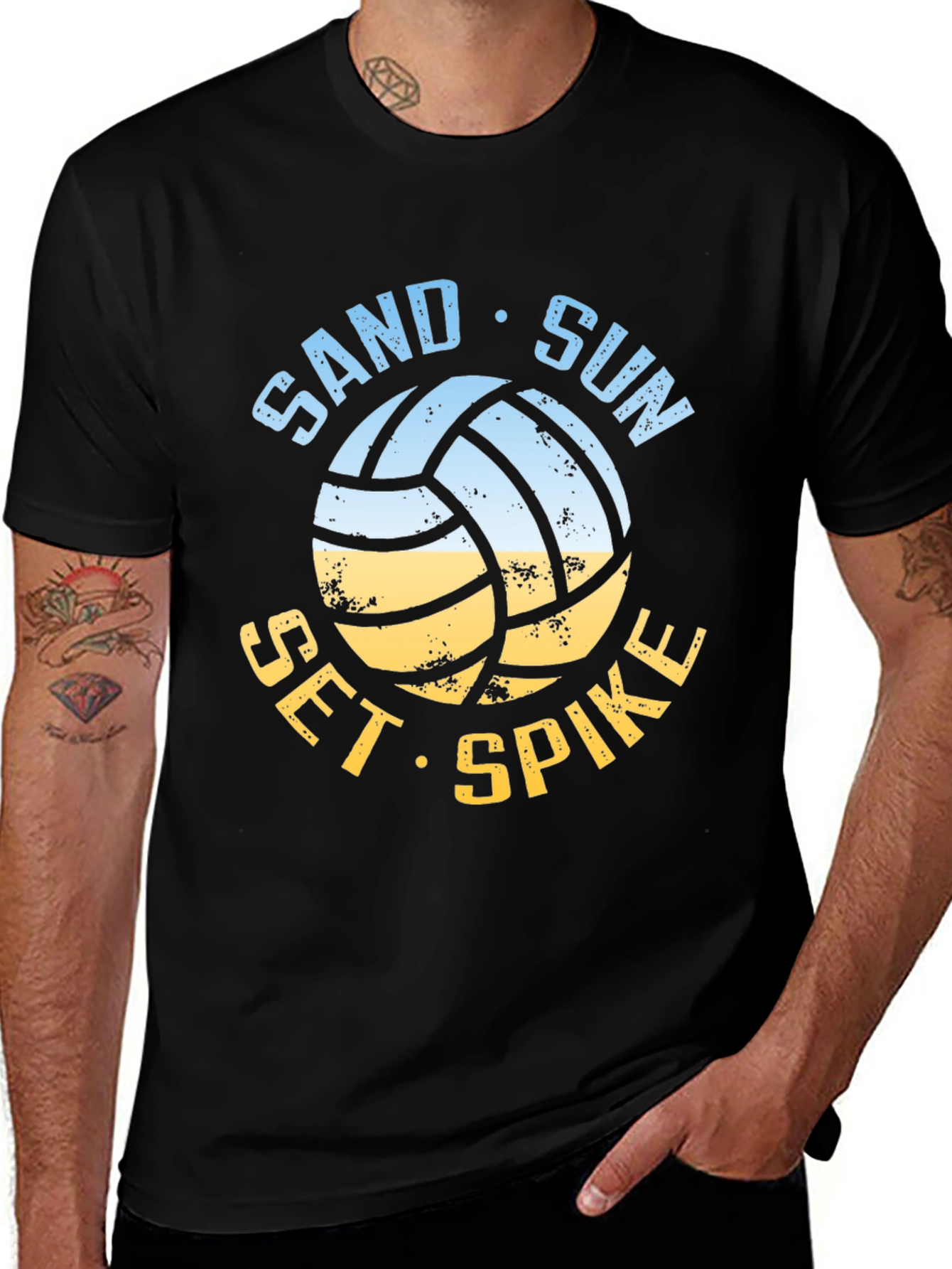 Variant 26 of Sand Sun Set Spike Volleyball T-Shirt