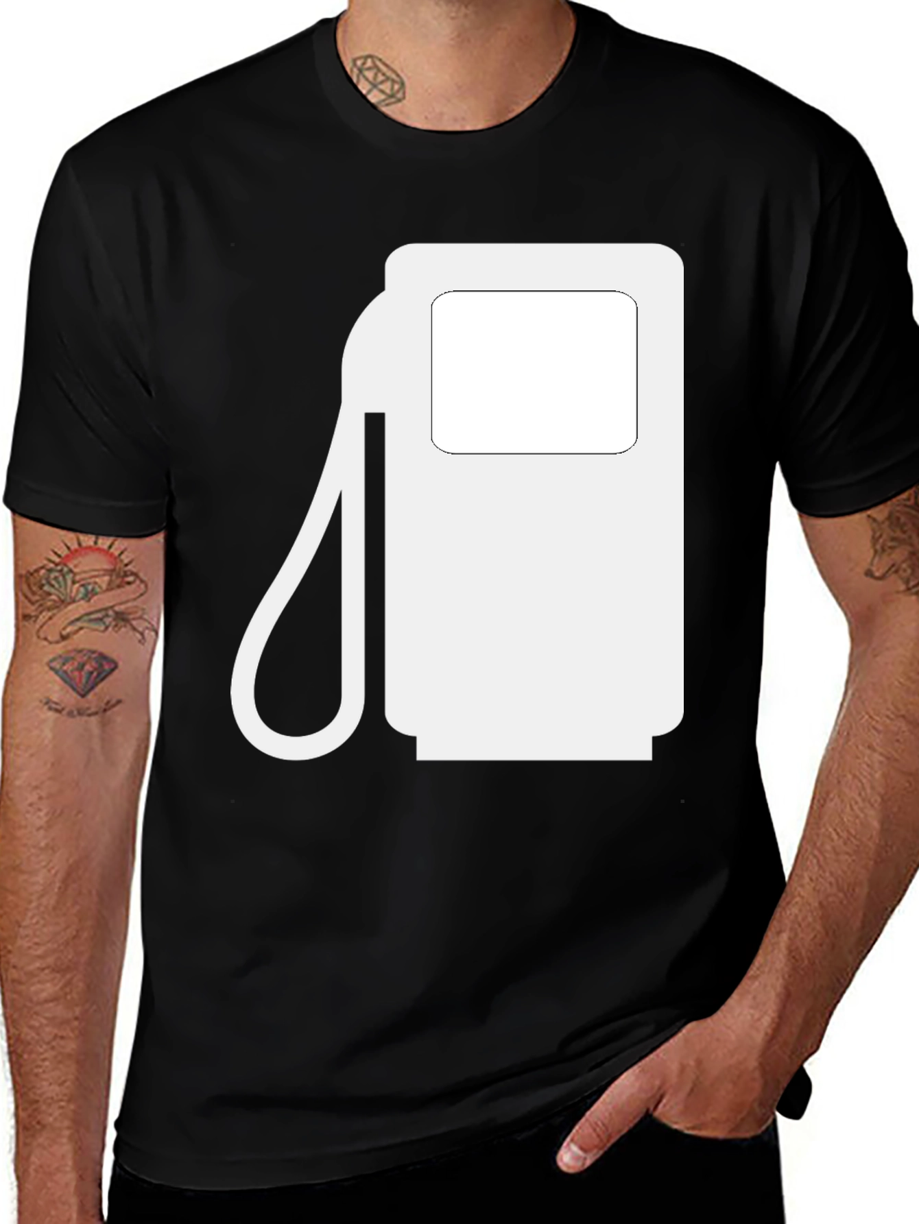 Variant 5 of Gas Pump Graphic Tee - Classic Black Comfort