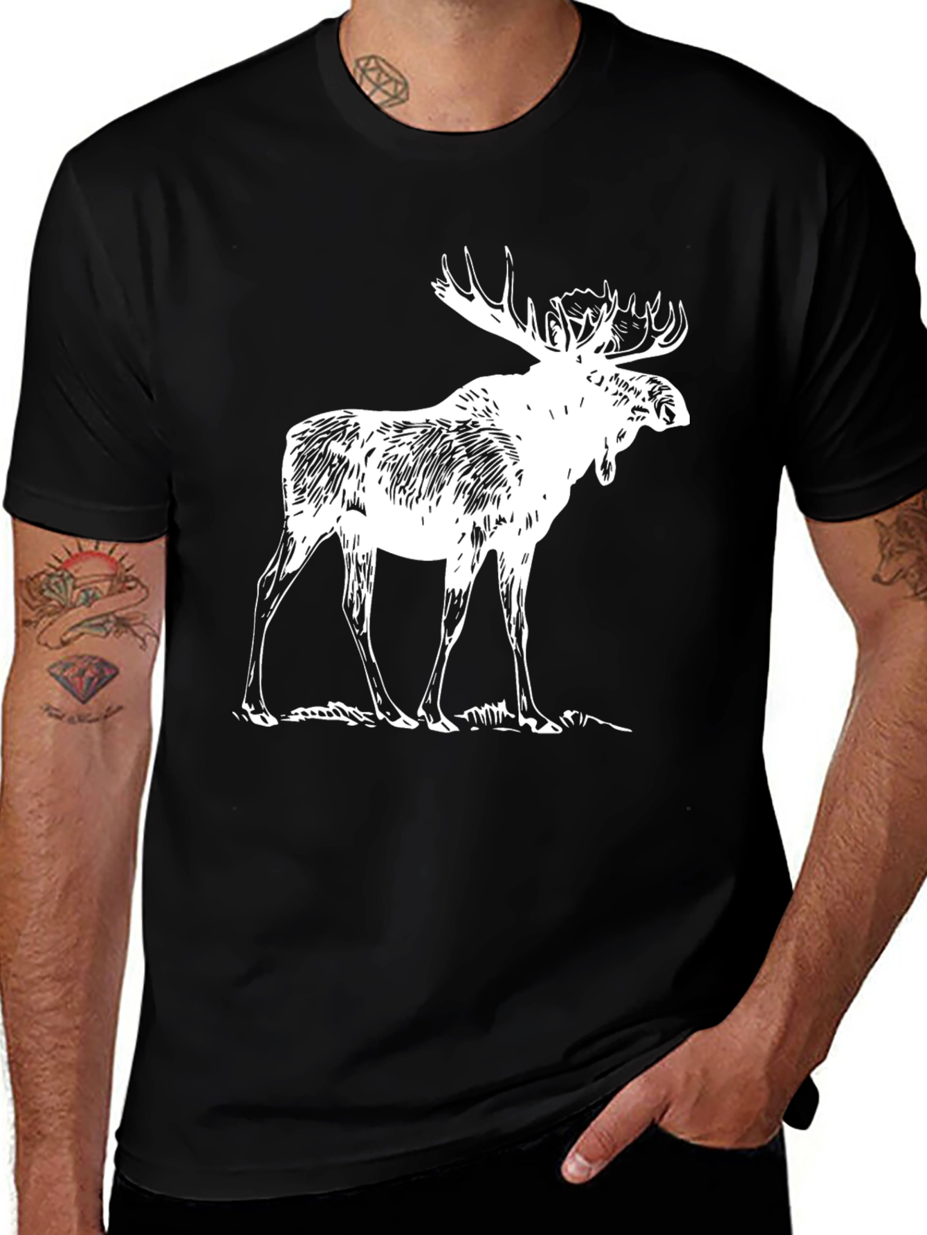 Variant 13 of Moose Graphic Tee - Black