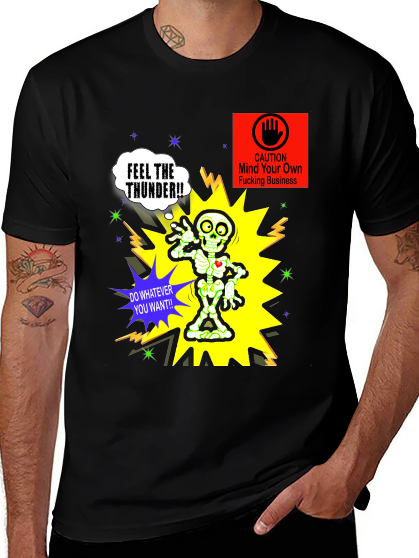 Variant 24 of Bold Graphic T-Shirt: Skeleton with Attitude